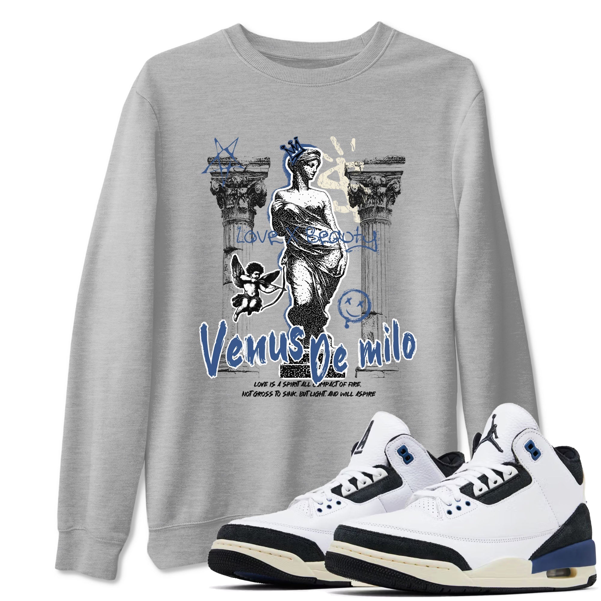 Venus De Milo snkmatch Tees - Air Jordan 3 A Ma Maniere x Diffused Blue