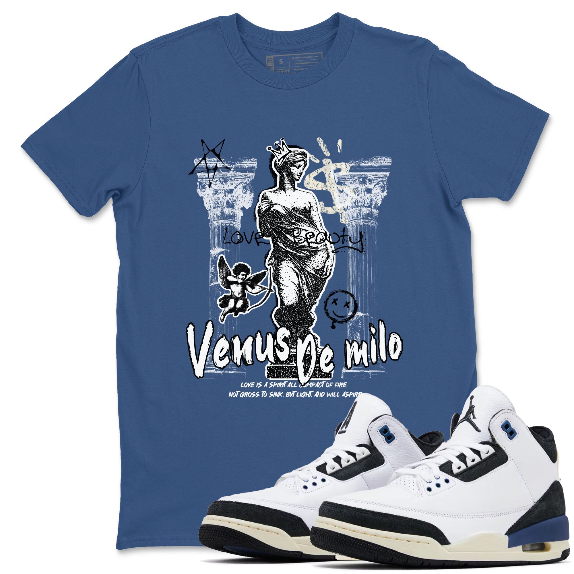 Venus De Milo snkmatch Tees - Air Jordan 3 A Ma Maniere x Diffused Blue