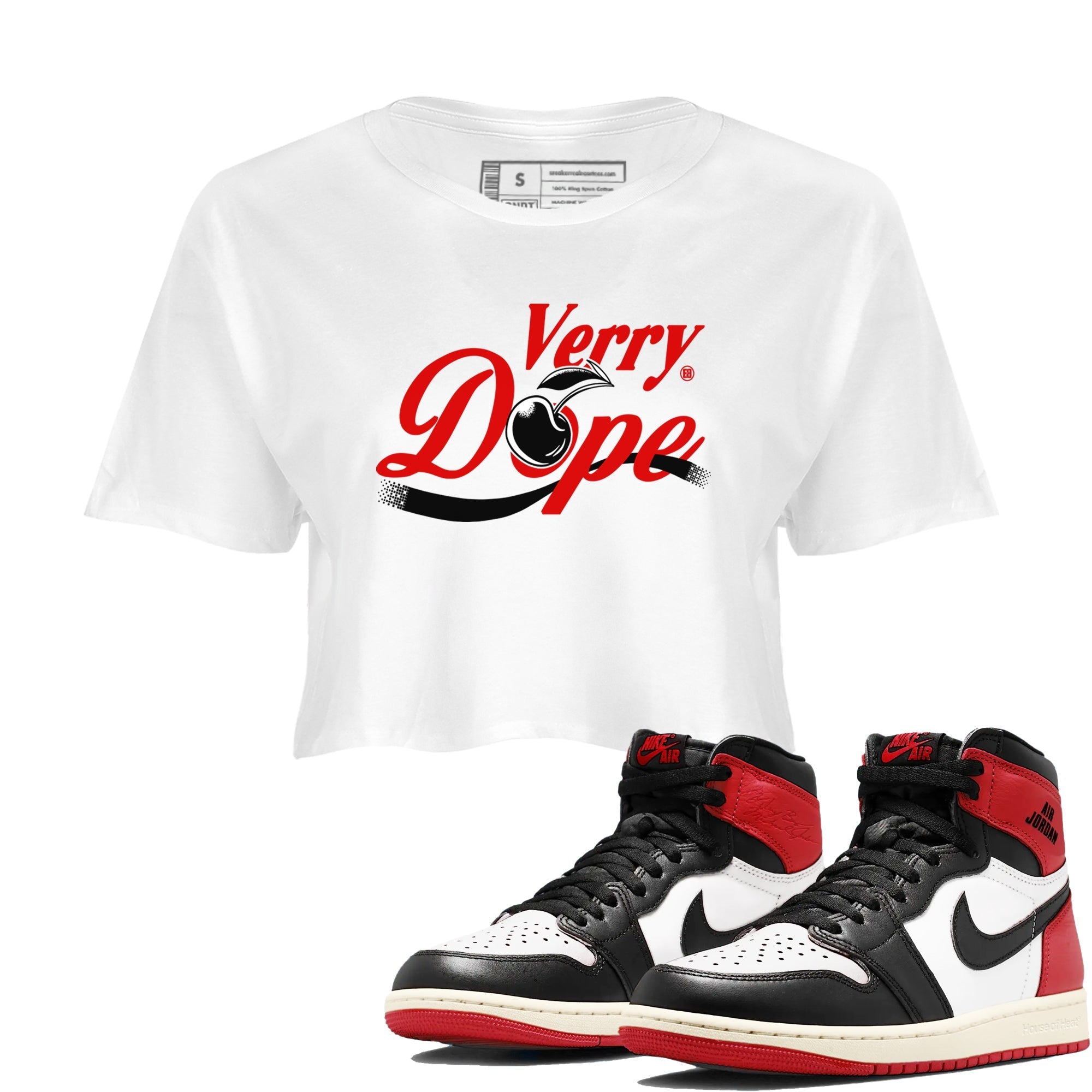 Verry Dope snkmatch Women's Top - Air Jordan 1 Black Toe Reimagined