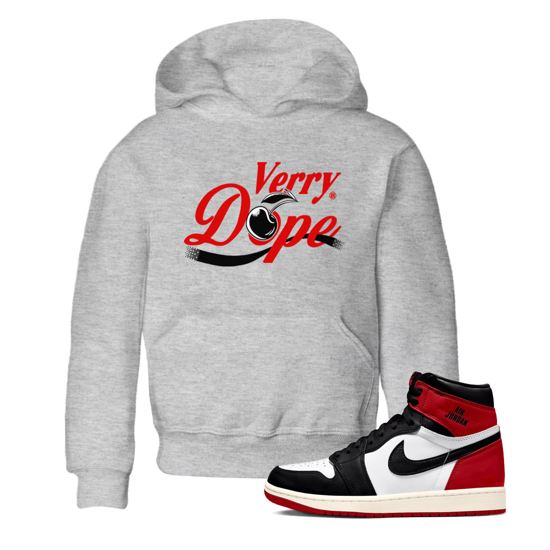 Verry Dope snkmatch Tees Kids - Air Jordan 1 Black Toe Reimagined