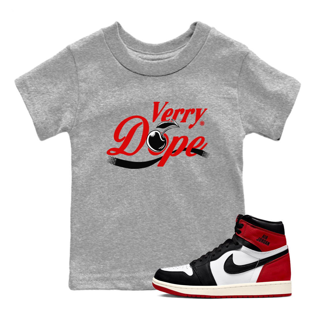 Verry Dope snkmatch Tees Kids - Air Jordan 1 Black Toe Reimagined