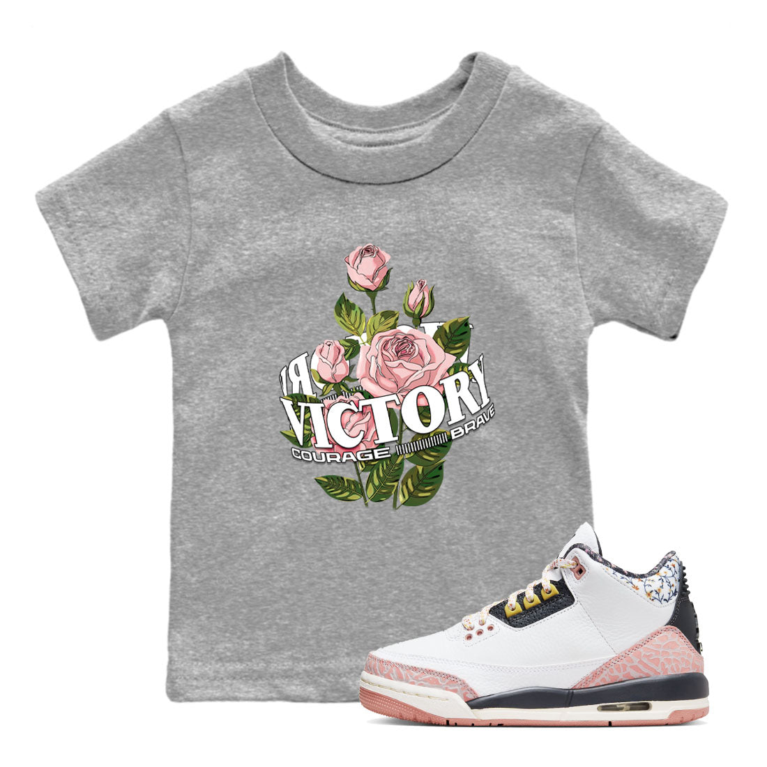 Victory Roses snkmatch Tees Kids - Air Jordan 3 Vintage Floral