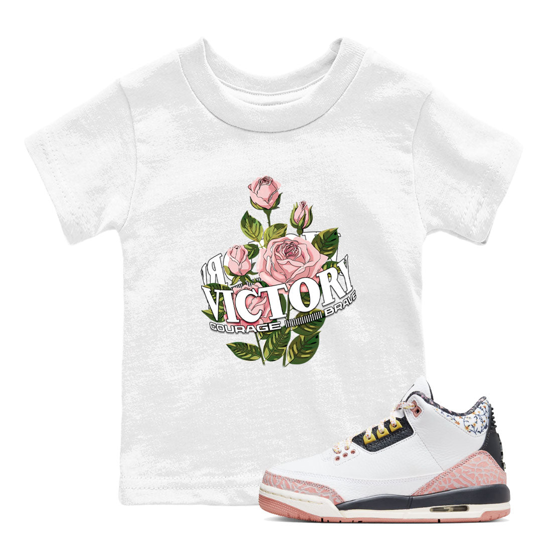 Victory Roses snkmatch Tees Kids - Air Jordan 3 Vintage Floral