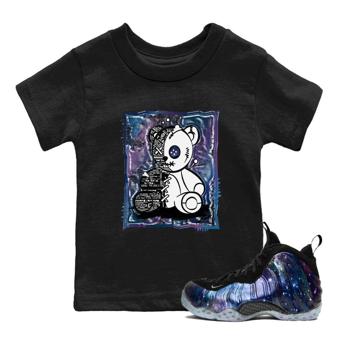 Vintage Bear snkmatch Tees Kids - Air Foamposite One Galaxy