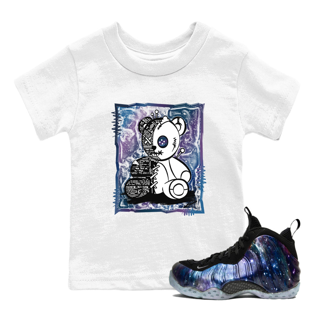 Vintage Bear snkmatch Tees Kids - Air Foamposite One Galaxy