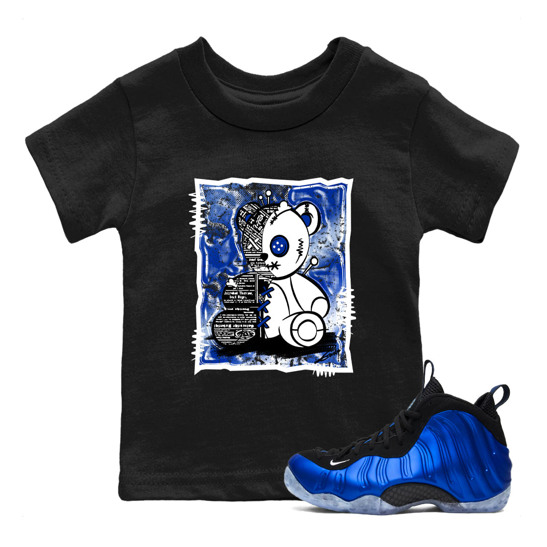 Vintage Bear snkmatch Tees Kids - Air Foamposite One Royal