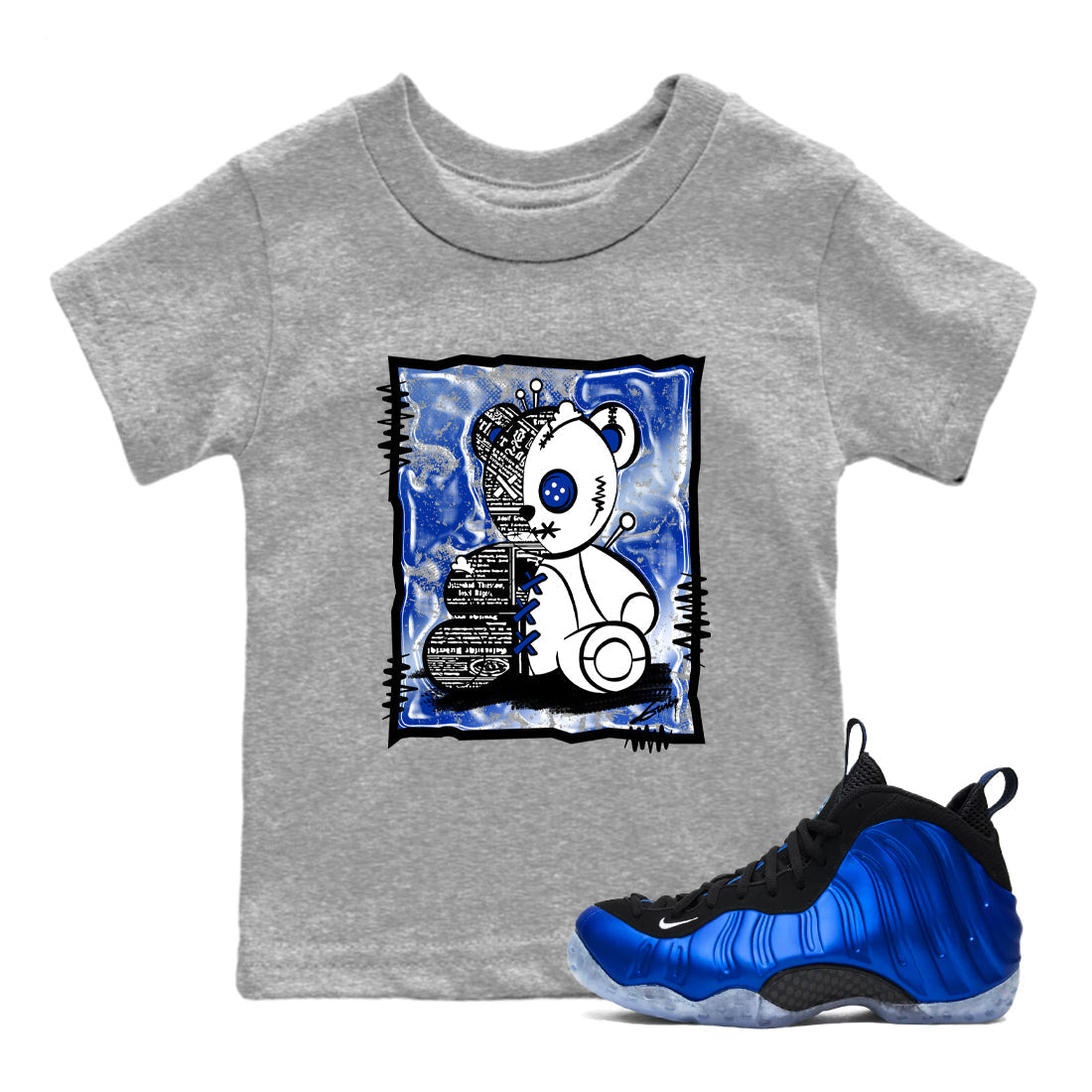 Vintage Bear snkmatch Tees Kids - Air Foamposite One Royal