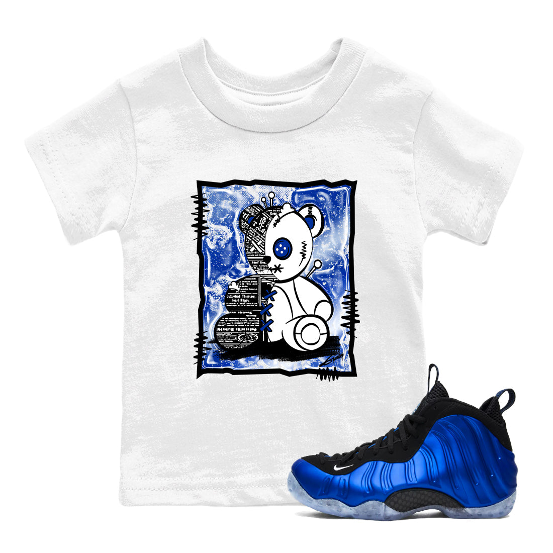 Vintage Bear snkmatch Tees Kids - Air Foamposite One Royal
