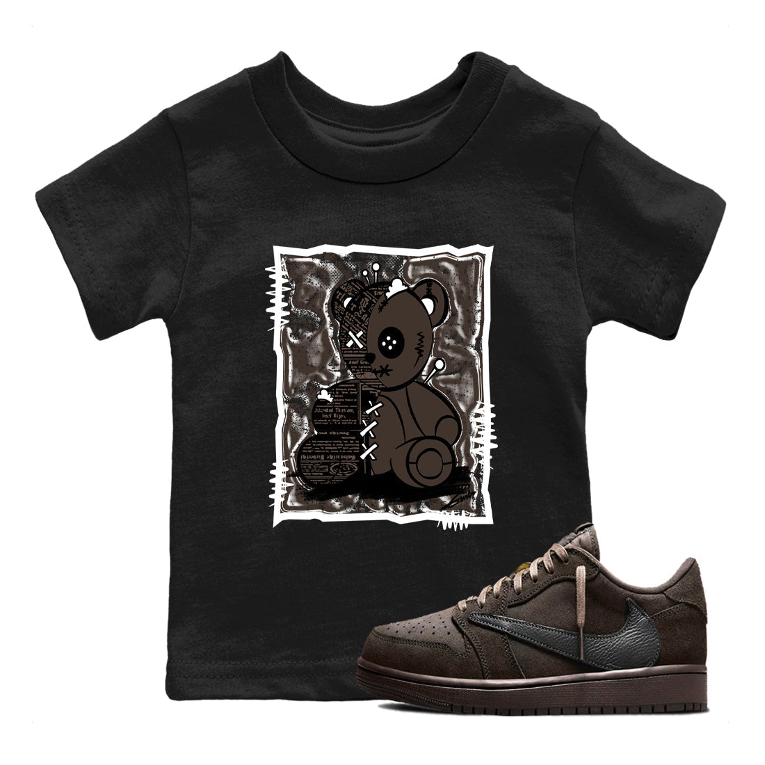 Vintage Bear snkmatch Tees Kids - Air Jordan 1 Travis Scott Velvet Brown