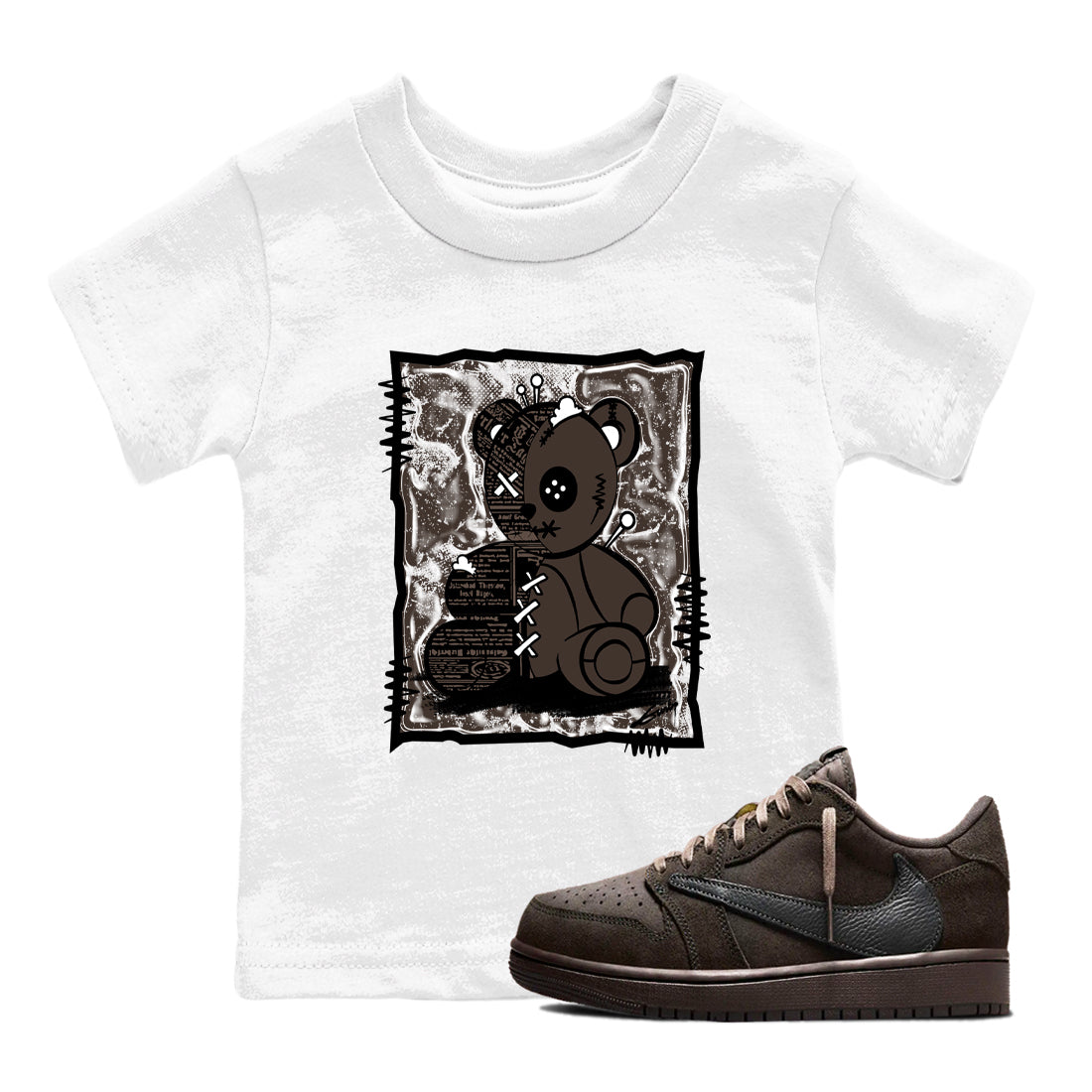 Vintage Bear snkmatch Tees Kids - Air Jordan 1 Travis Scott Velvet Brown