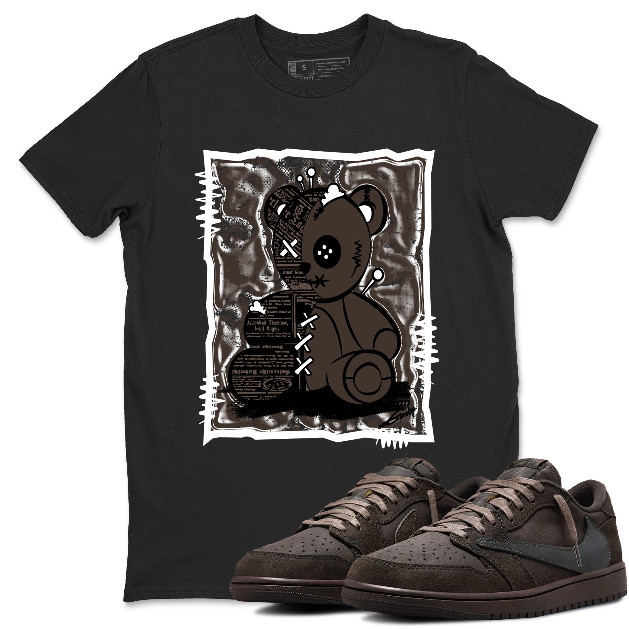 Vintage Bear snkmatch Tees - Air Jordan 1 Travis Scott Velvet Brown
