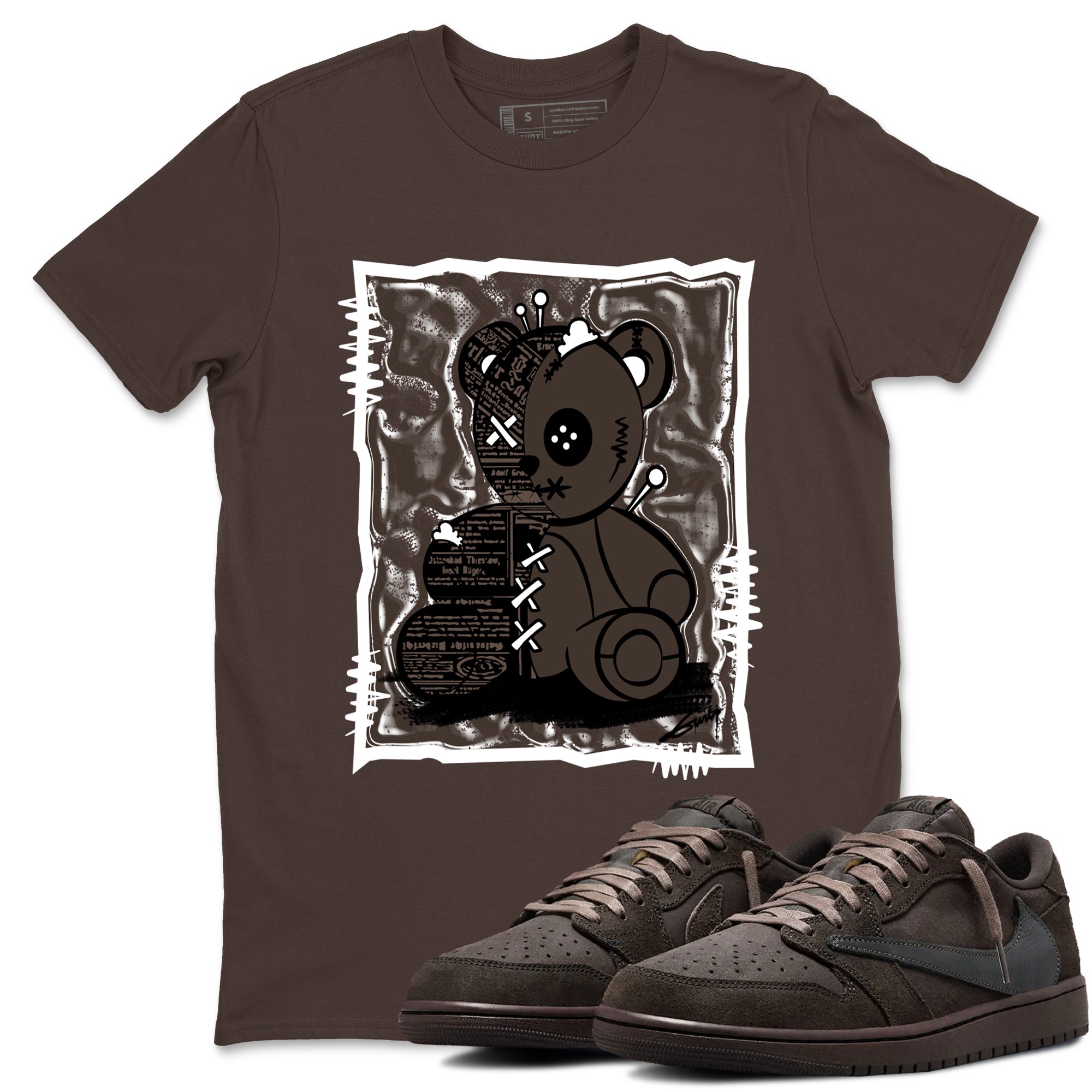 Vintage Bear snkmatch Tees - Air Jordan 1 Travis Scott Velvet Brown