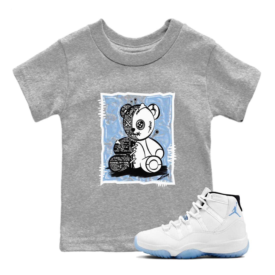 Vintage Bear snkmatch Tees Kids - Air Jordan 11 Retro Legend Blue