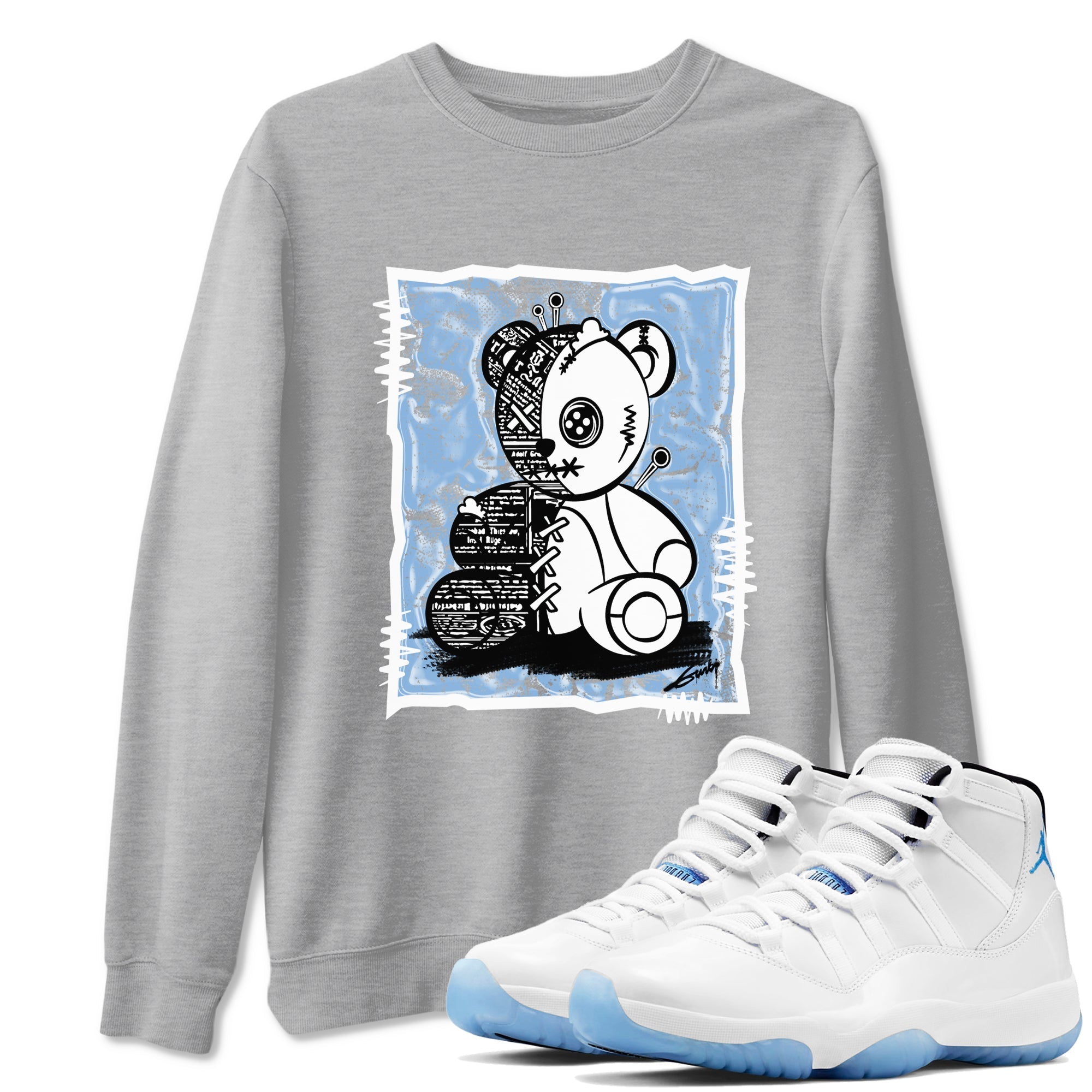 Vintage Bear snkmatch Tees - Air Jordan 11 Retro Legend Blue