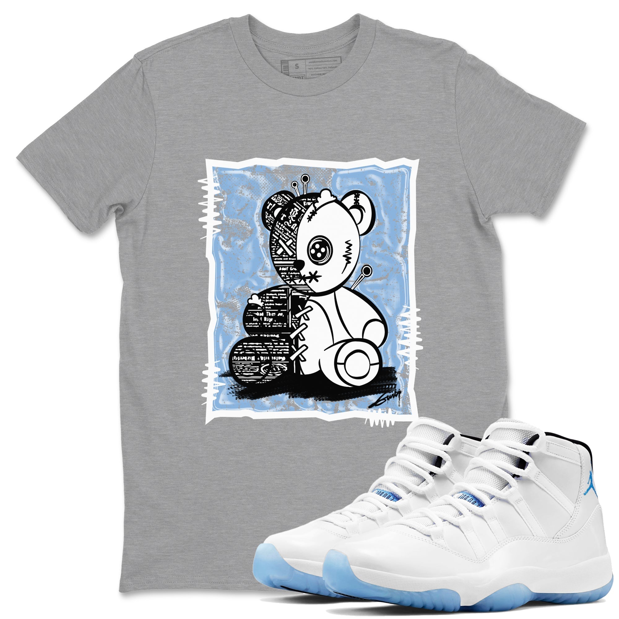 Vintage Bear snkmatch Tees - Air Jordan 11 Retro Legend Blue