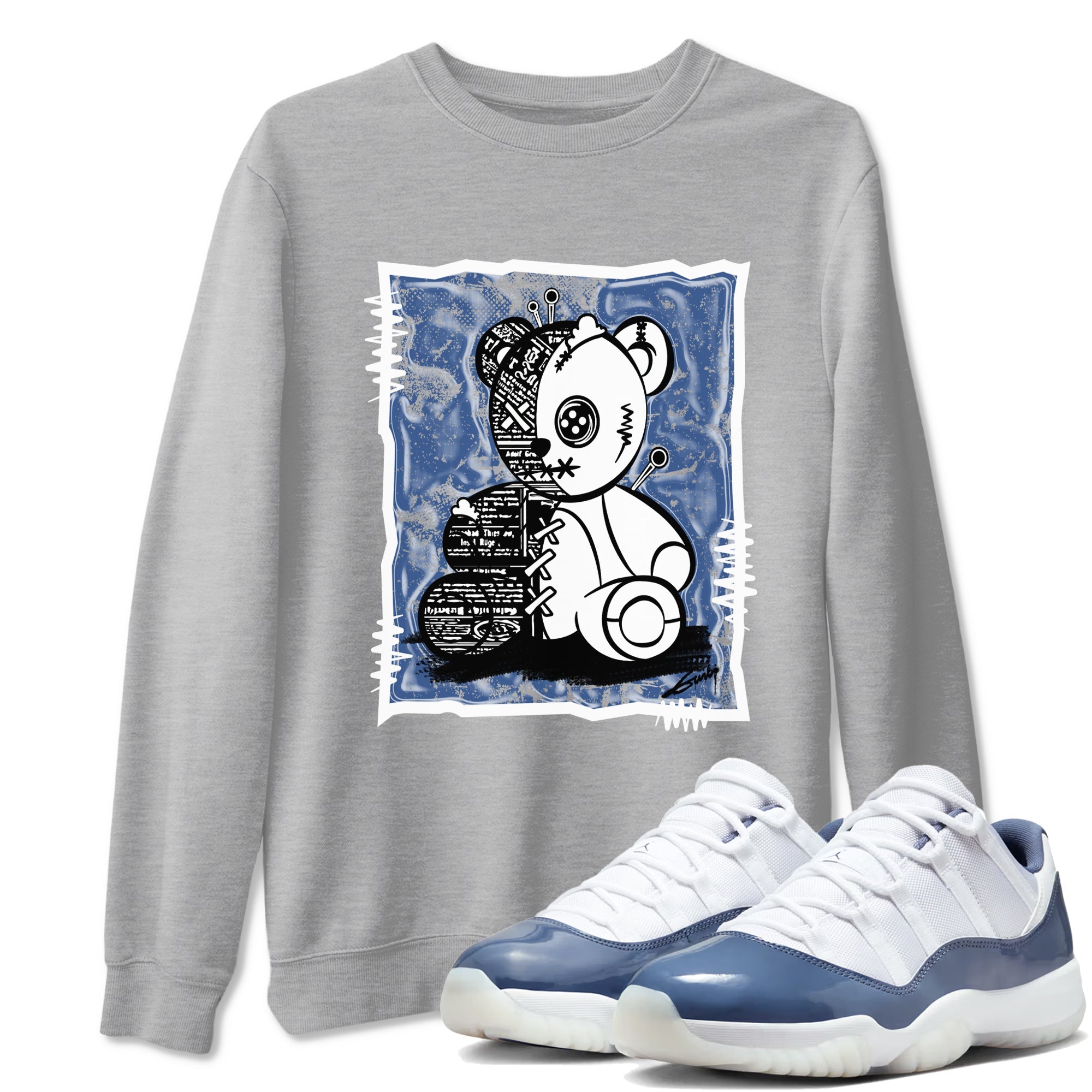 Vintage Bear snkmatch Tees - Air Jordan 11 Diffused Blue
