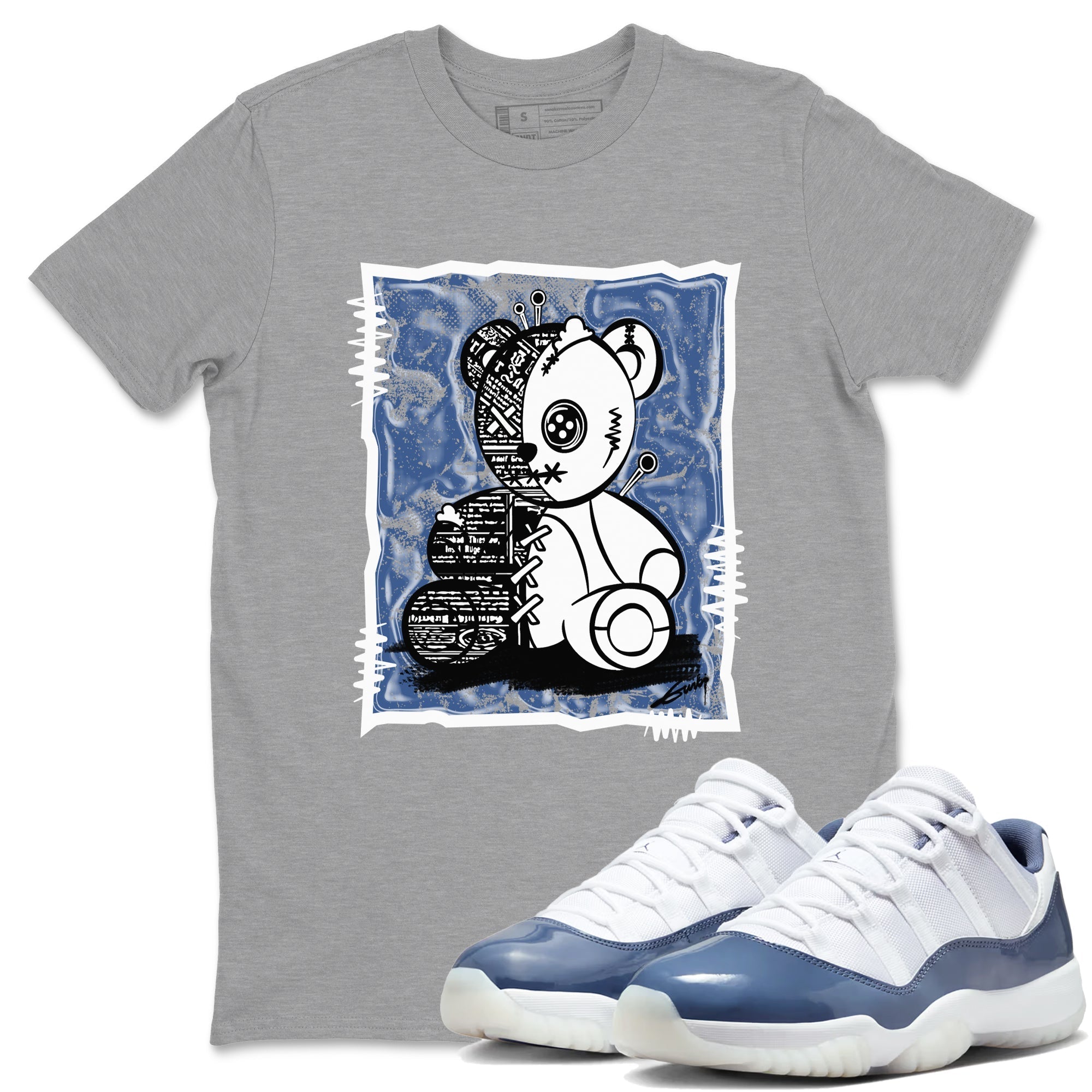 Vintage Bear snkmatch Tees - Air Jordan 11 Diffused Blue