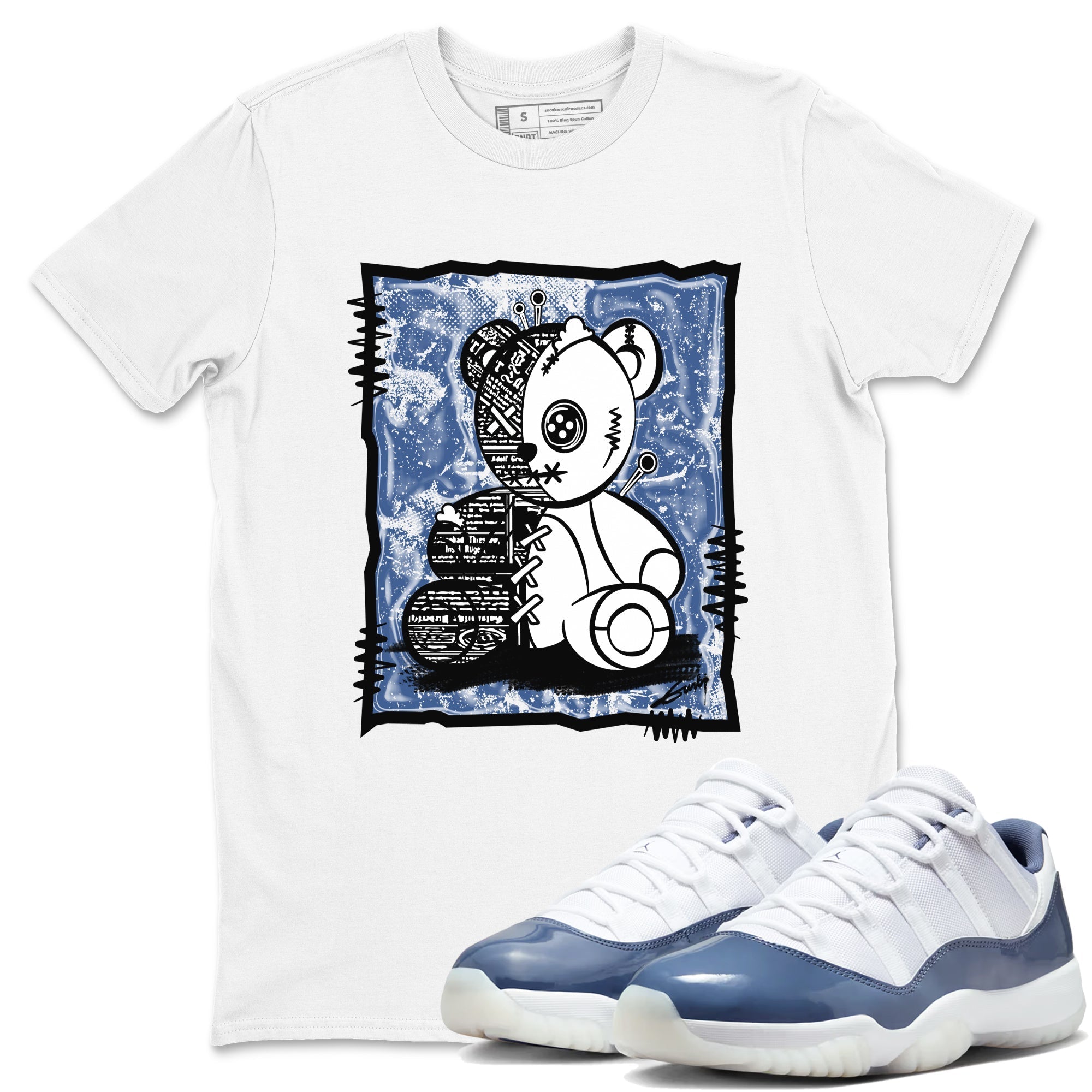 Vintage Bear snkmatch Tees - Air Jordan 11 Diffused Blue