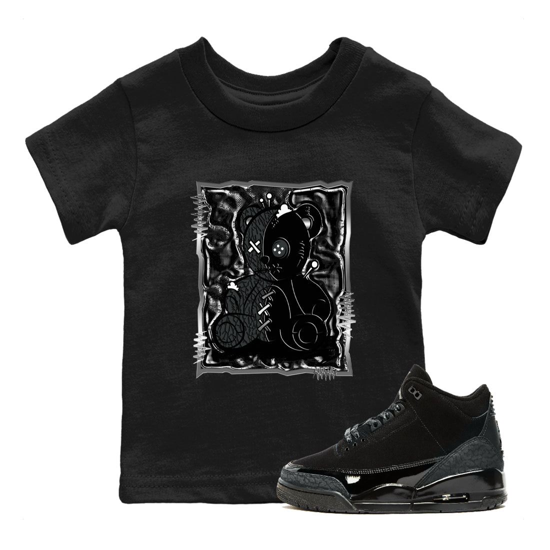Vintage Bear snkmatch Tees Kids - Air Jordan 3 Black Cat