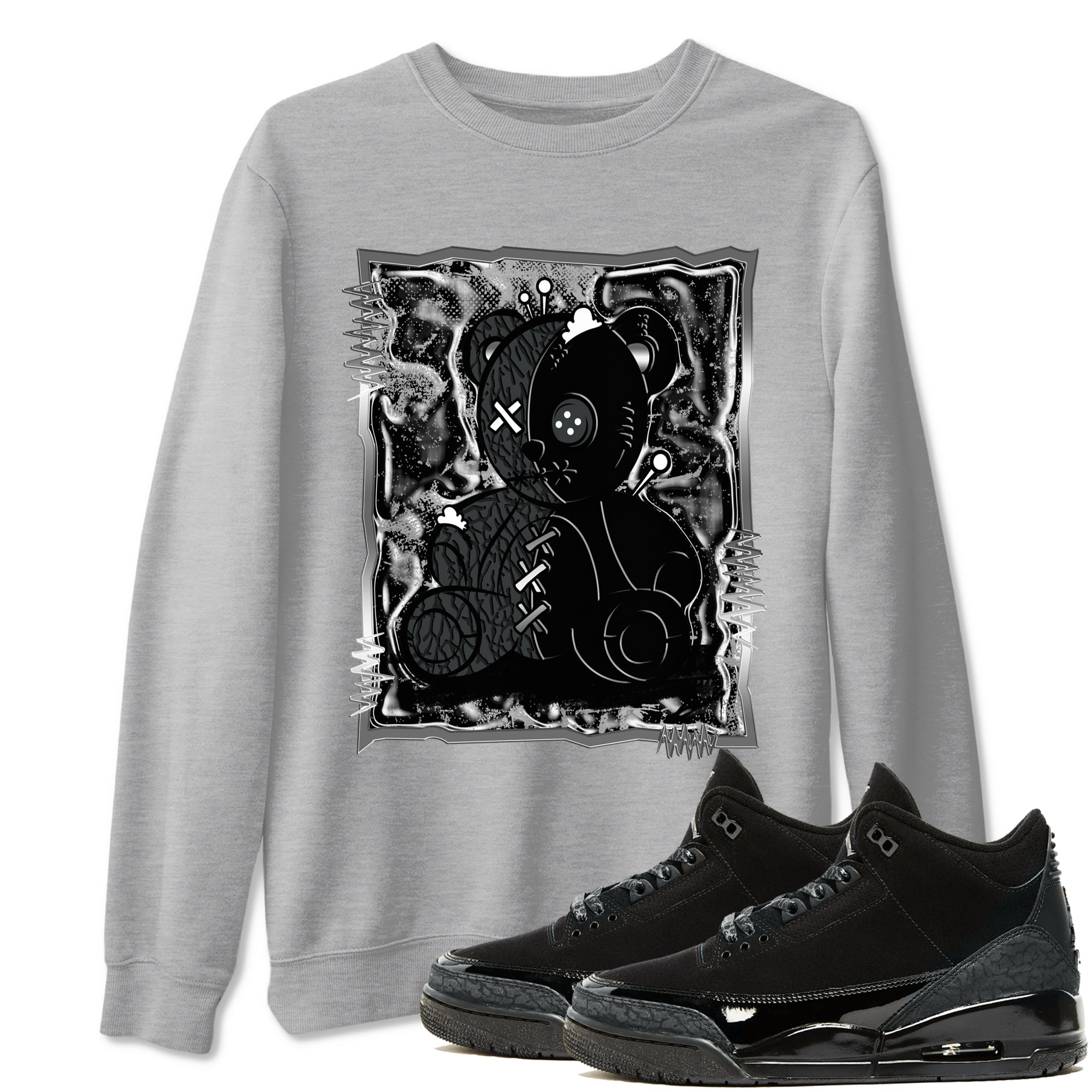 Vintage Bear snkmatch Tees - Air Jordan 3 Black Cat