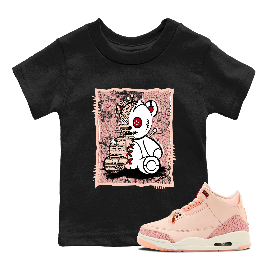 Vintage Bear snkmatch Tees Kids - Air Jordan 3 Valentines Day