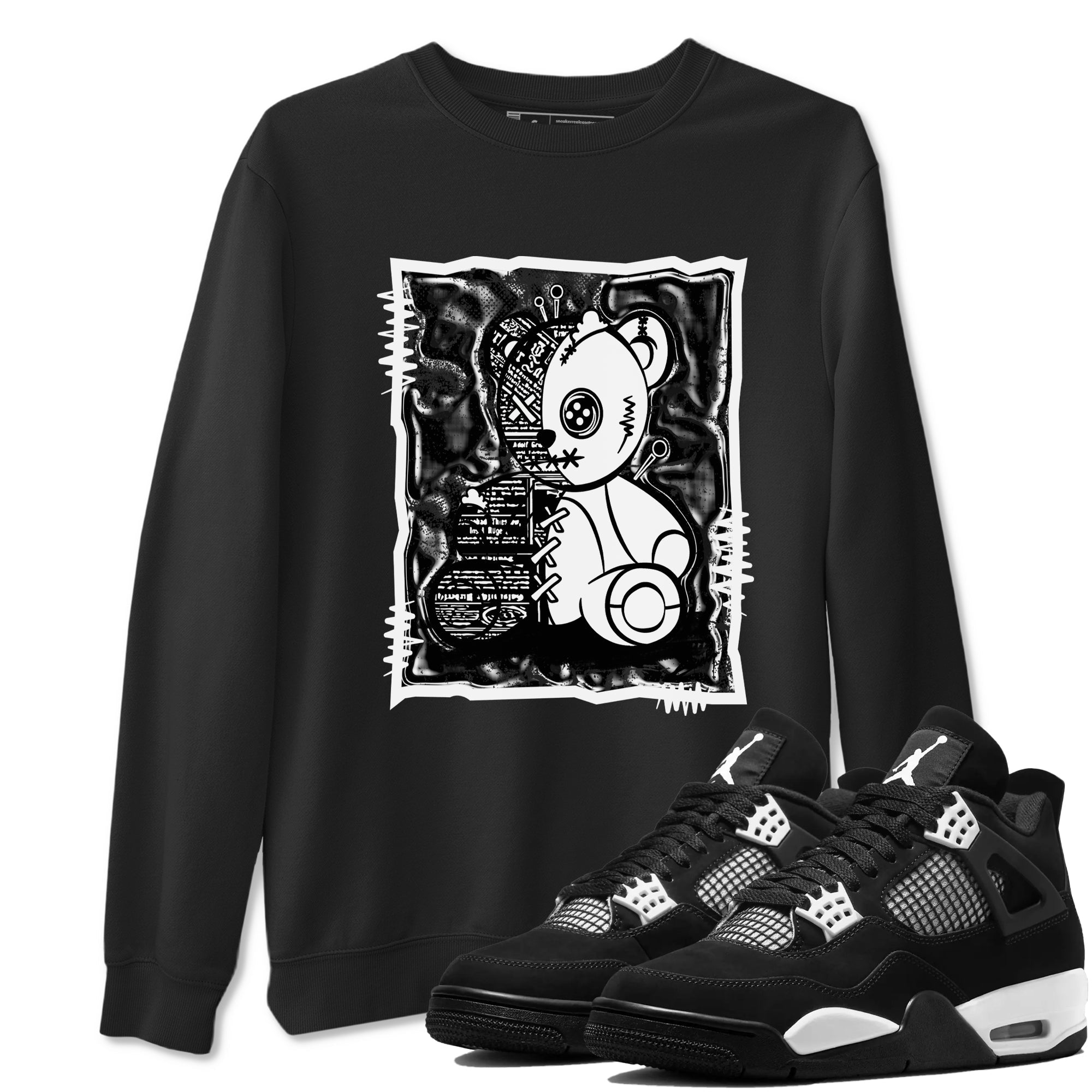 Vintage Bear snkmatch Tees - Air Jordan 4 White Thunder