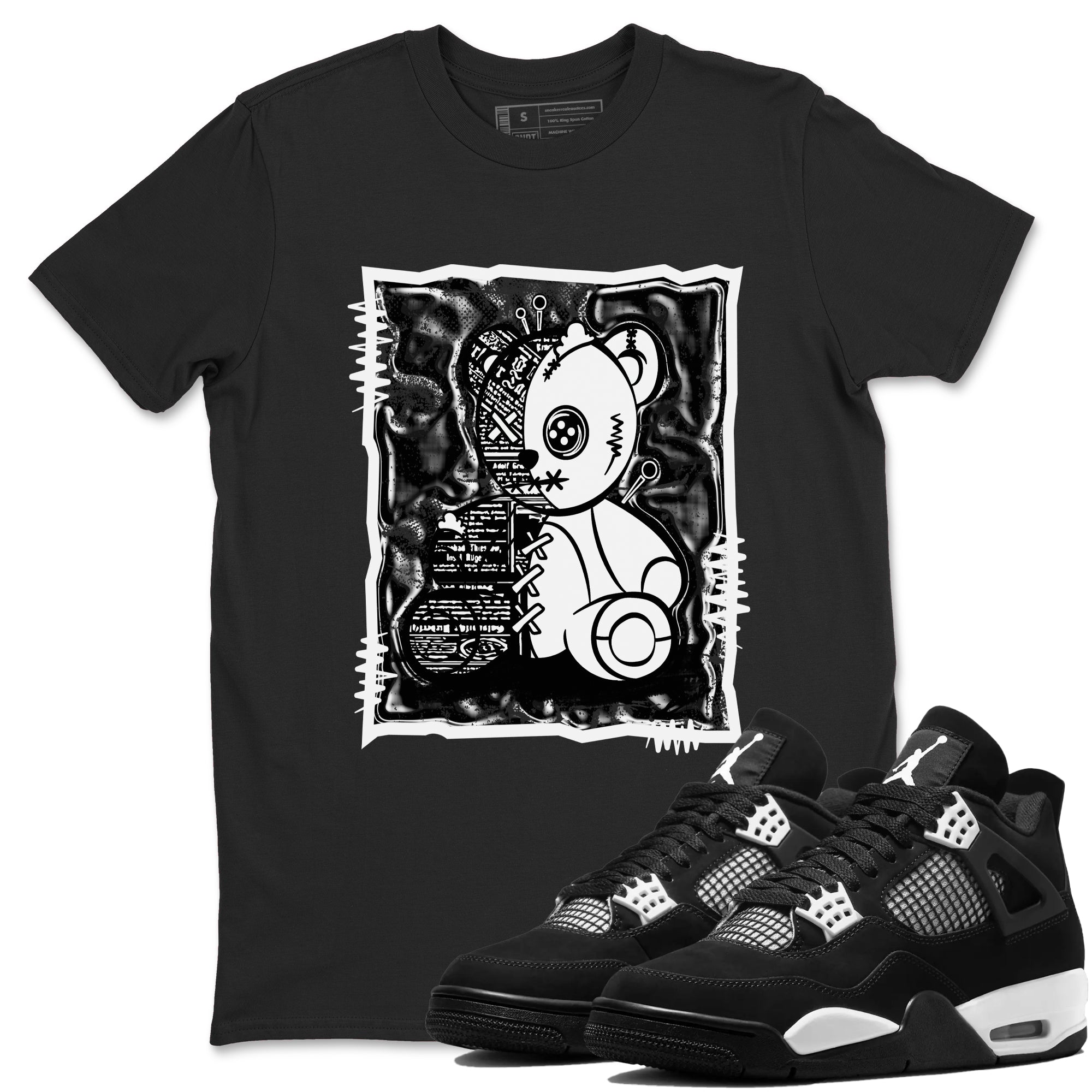 Vintage Bear snkmatch Tees - Air Jordan 4 White Thunder
