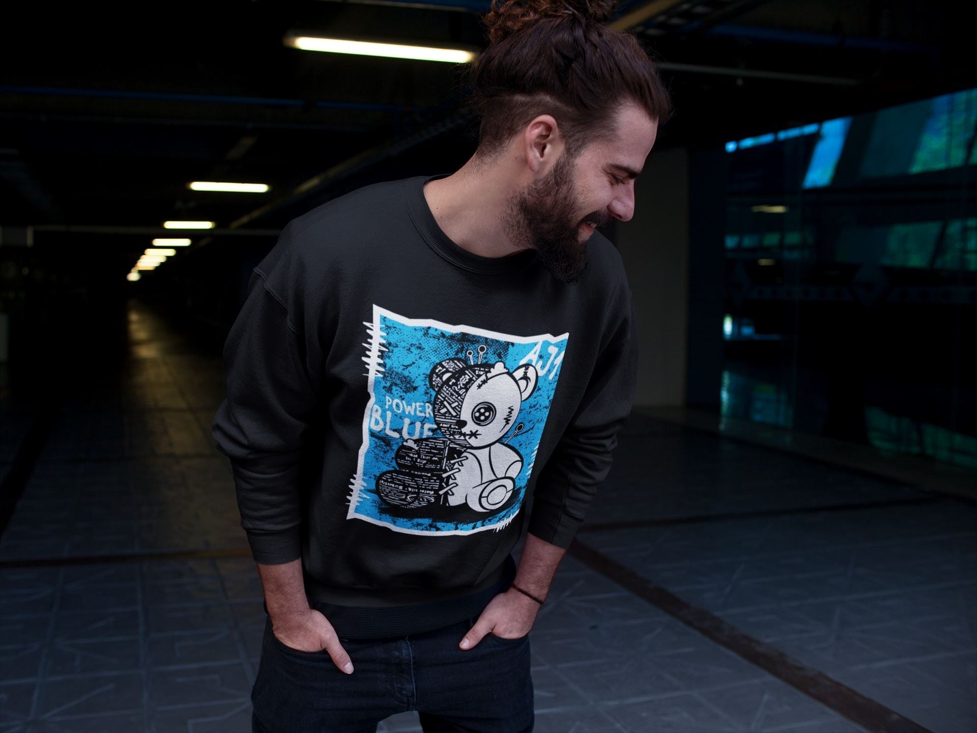 Vintage Bear Unisex Tops - Air Jordan 1 Powder Blue