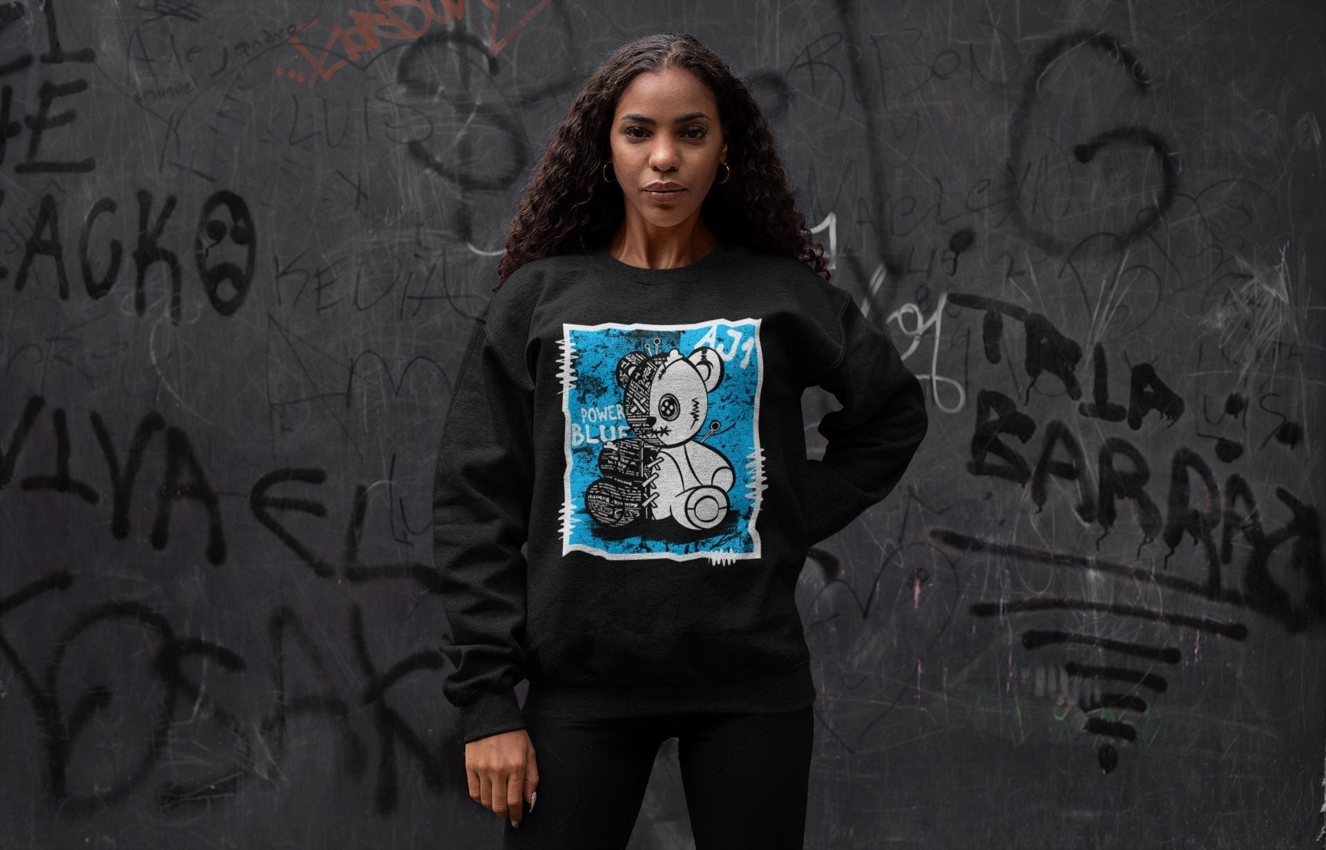 Vintage Bear Unisex Tops - Air Jordan 1 Powder Blue