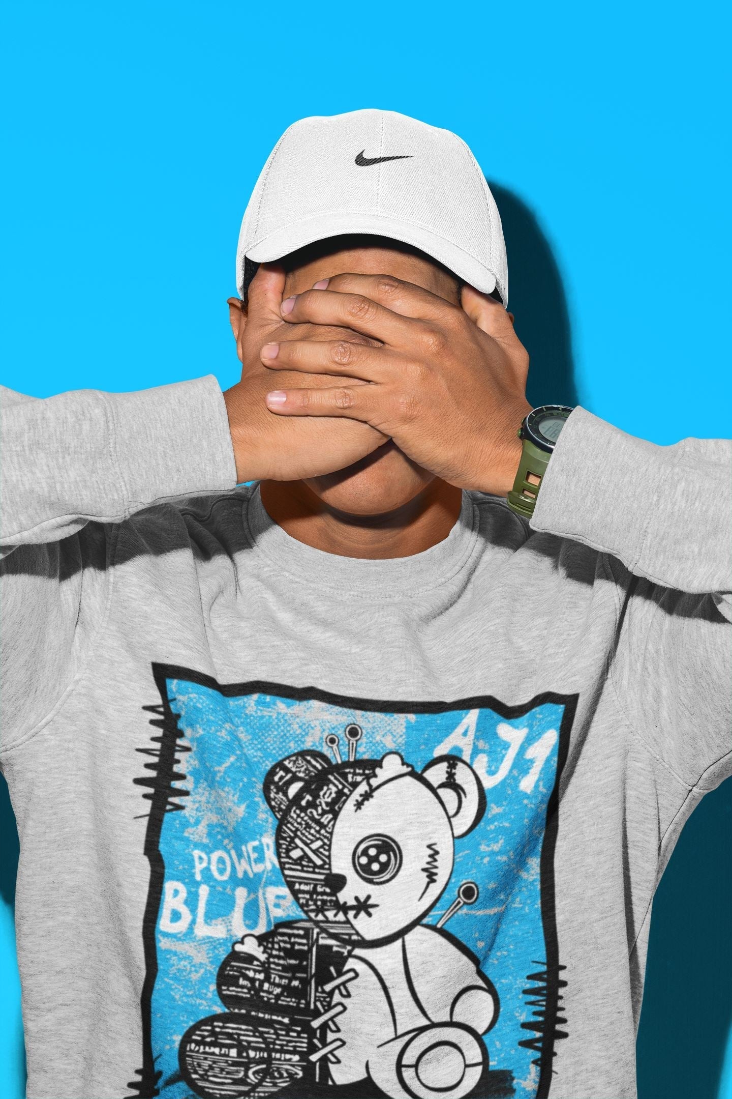 Vintage Bear Unisex Tops - Air Jordan 1 Powder Blue