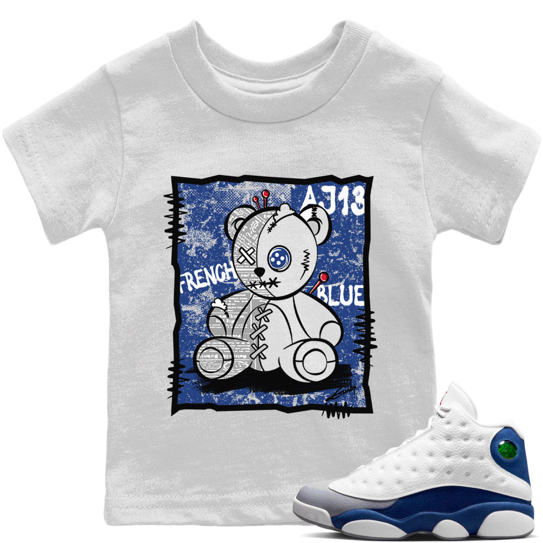 Vintage Bear Kids Tops - Air Jordan 13 French Blue