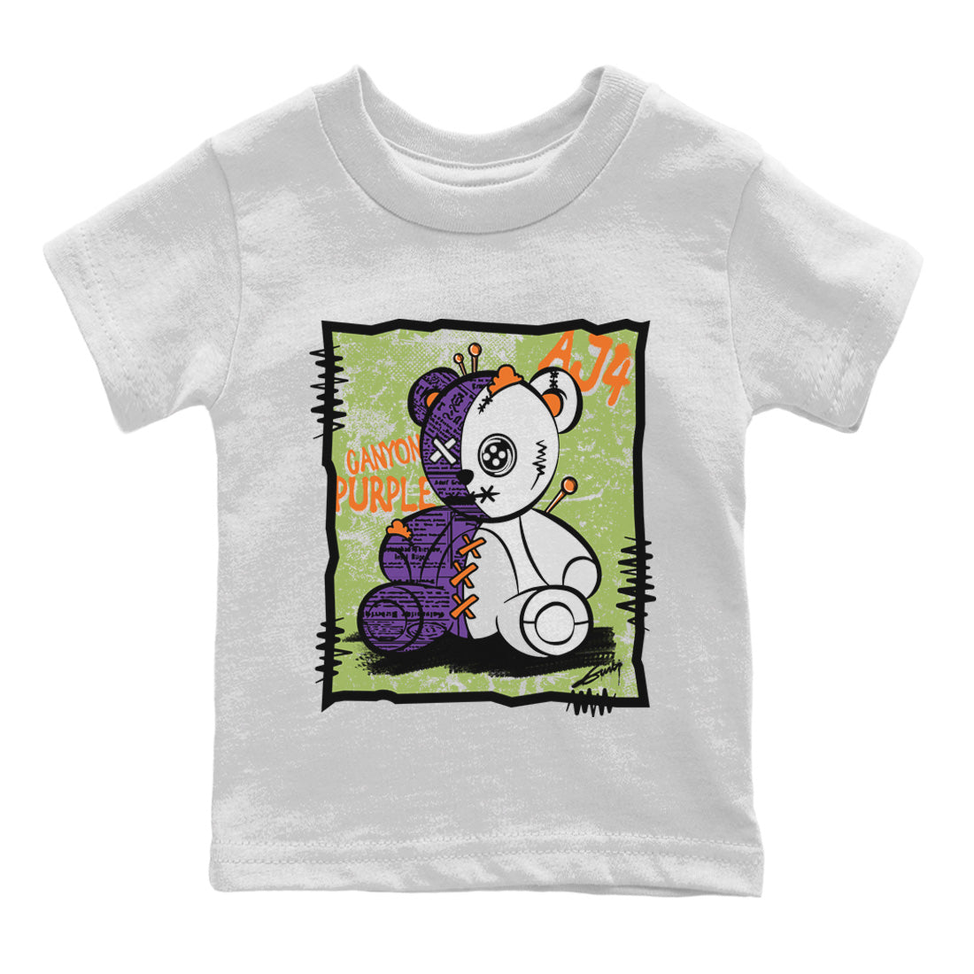 Vintage Bear Kids Tops - Air Jordan 4 Canyon Purple