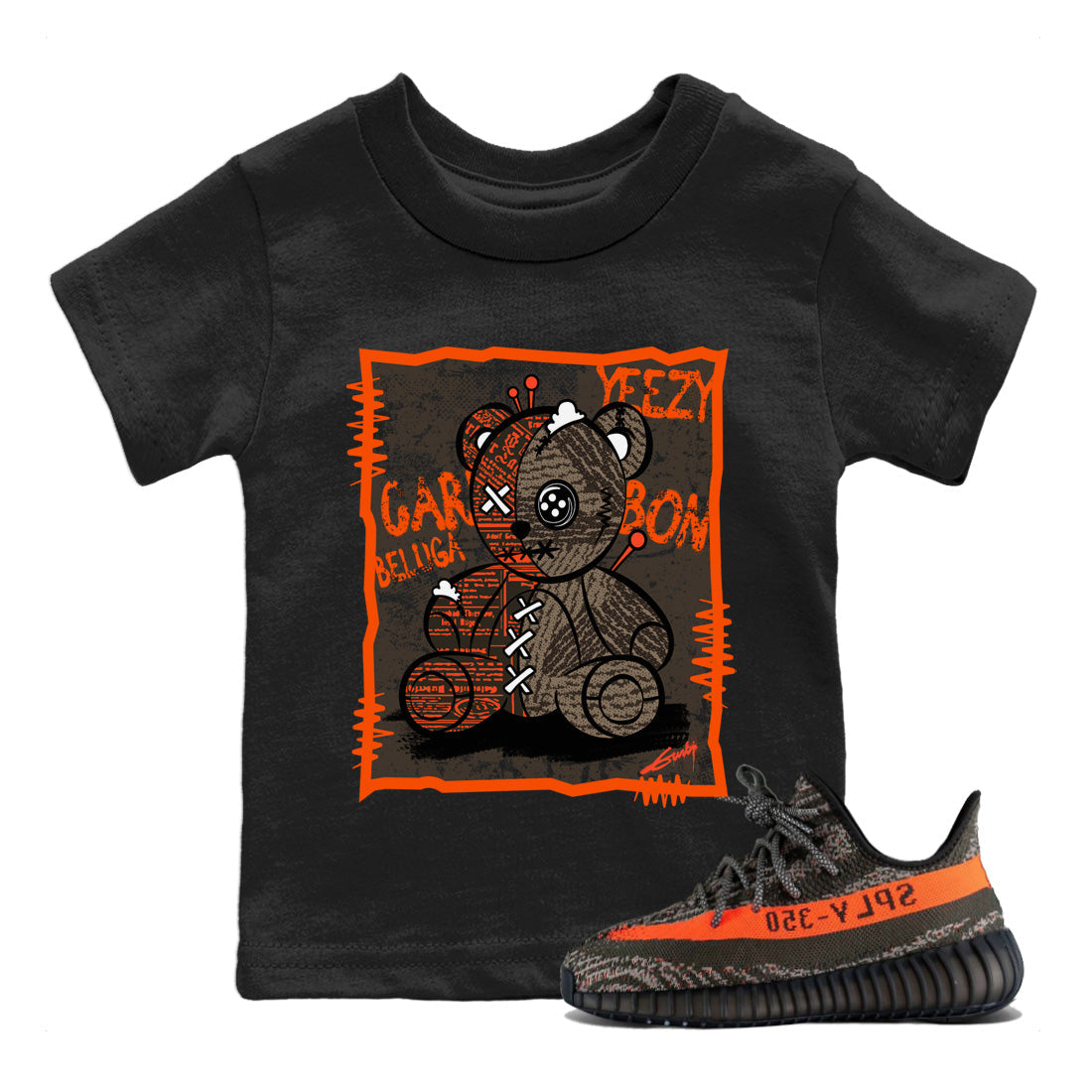 Vintage Bear Kids Tops - Yeezy 350 Carbon Beluga