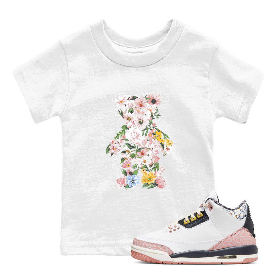 Vintage Floral Bear snkmatch Tees Kids - Air Jordan 3 Vintage Floral