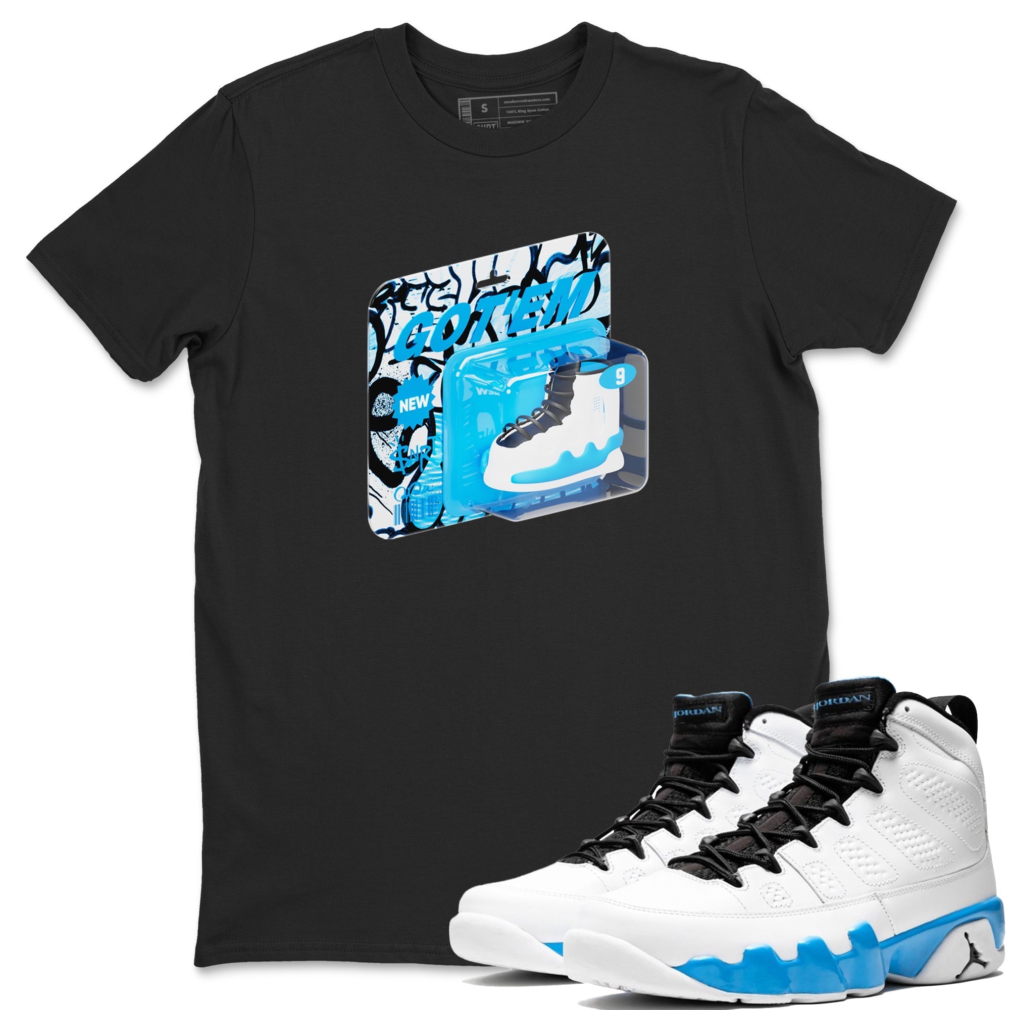 Vintage Toy Packaging snkmatch Tees - Air Jordan 9 Powder Blue
