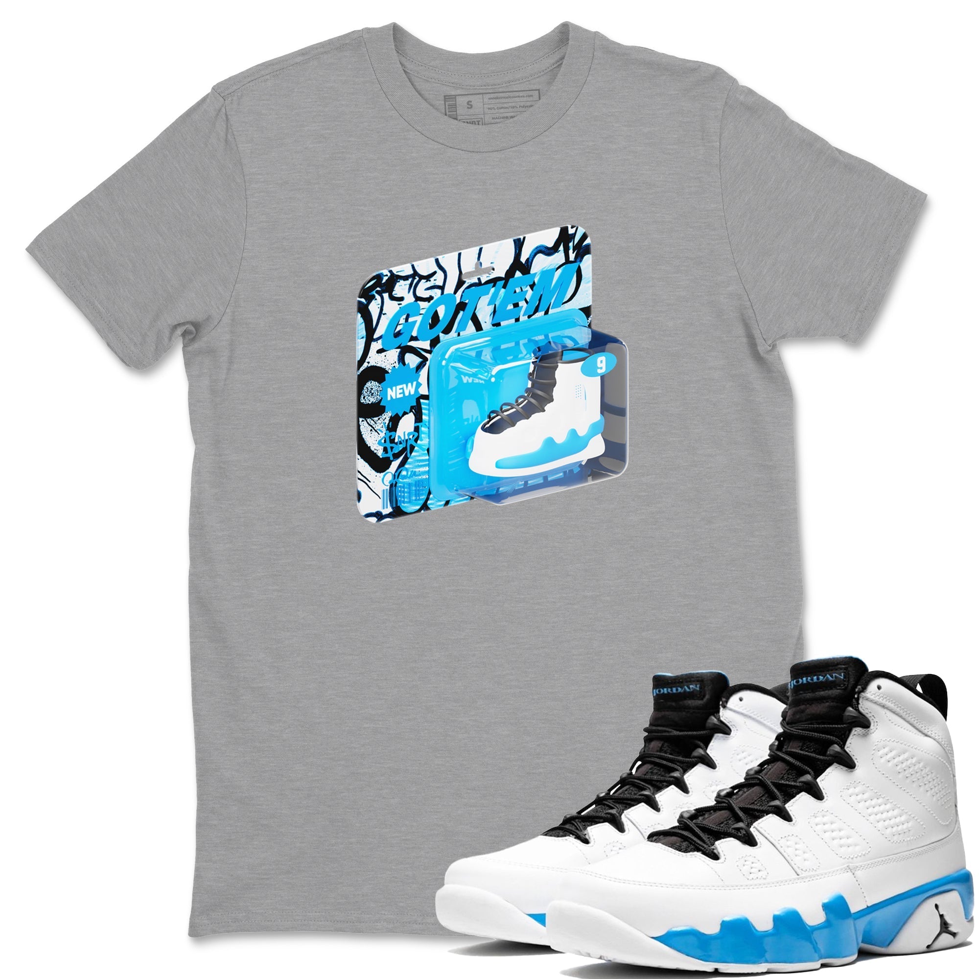 Vintage Toy Packaging snkmatch Tees - Air Jordan 9 Powder Blue