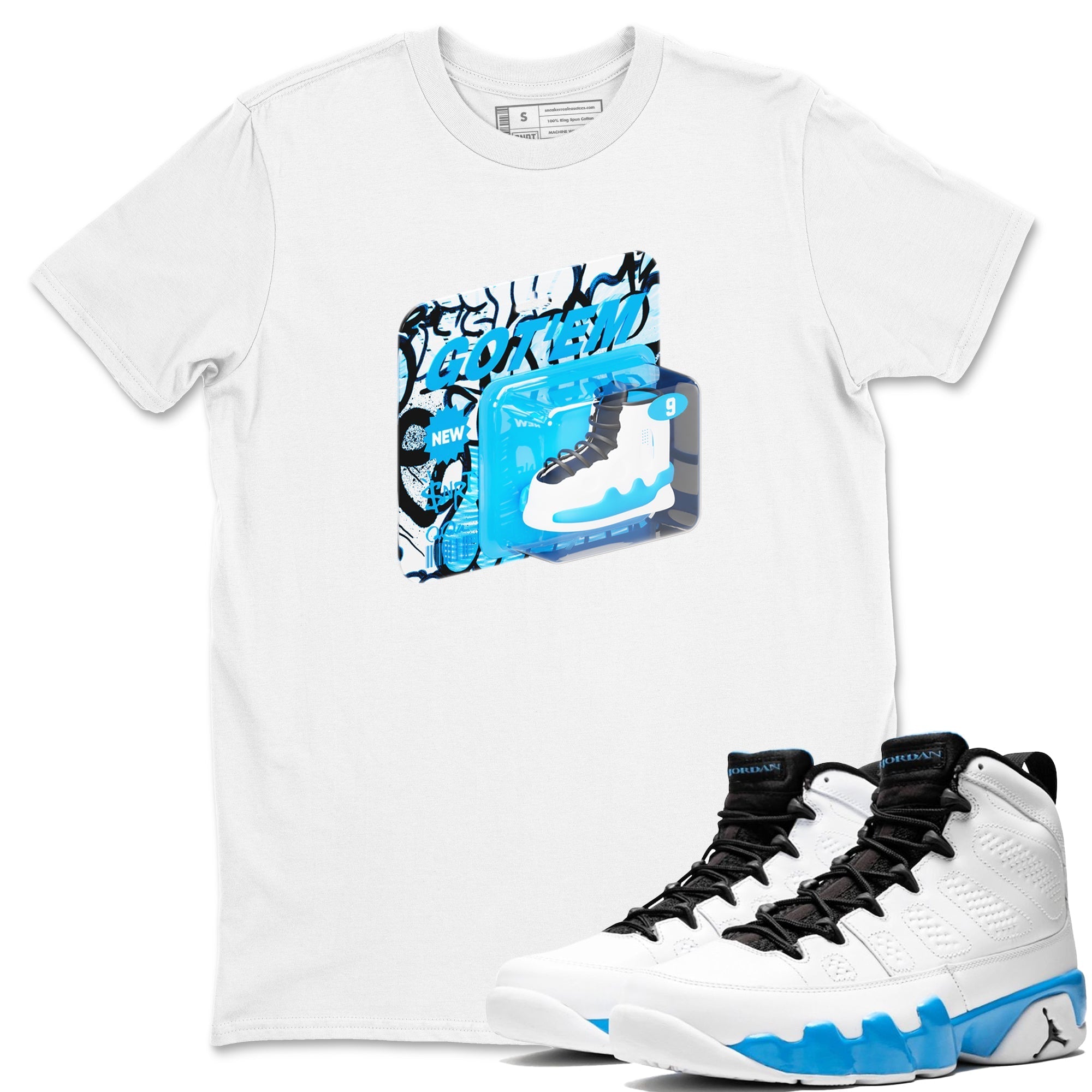 Vintage Toy Packaging snkmatch Tees - Air Jordan 9 Powder Blue