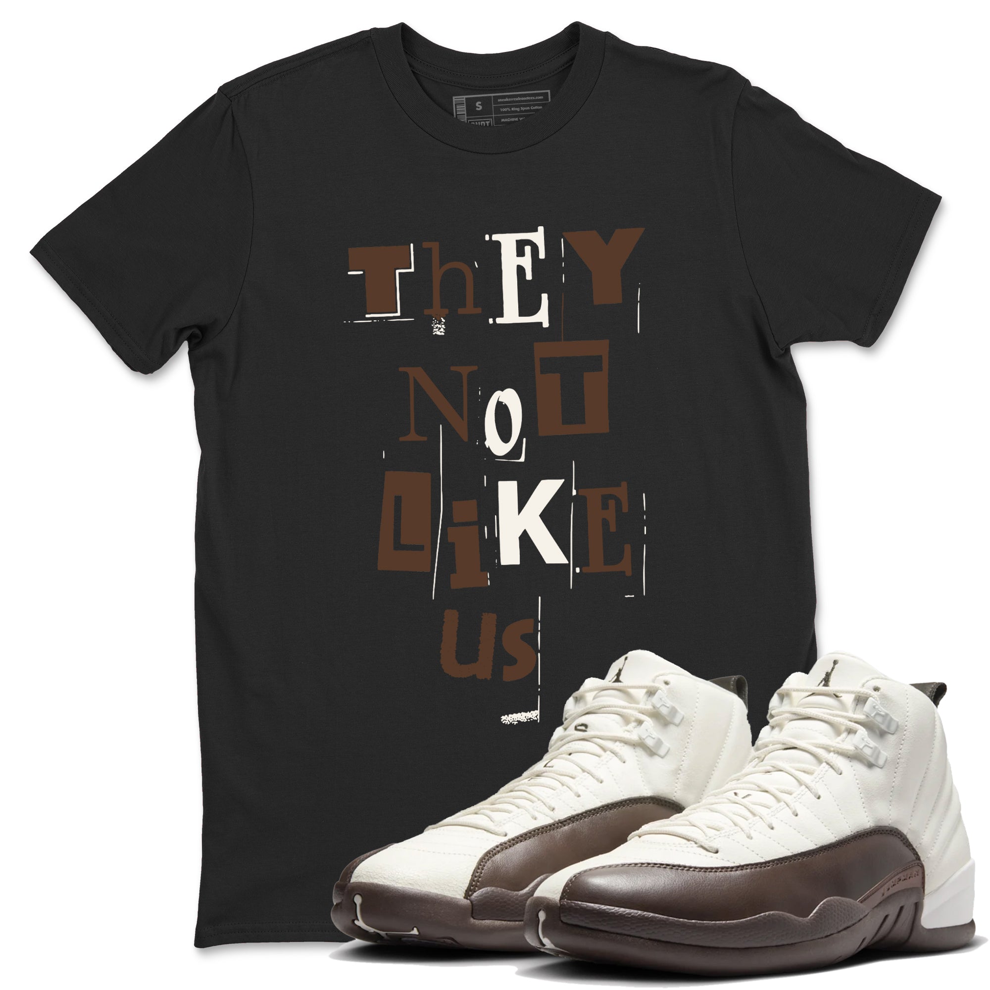 Vintage They Not Like Us snkmatch Tees - Air Jordan 12 Baroque Brown