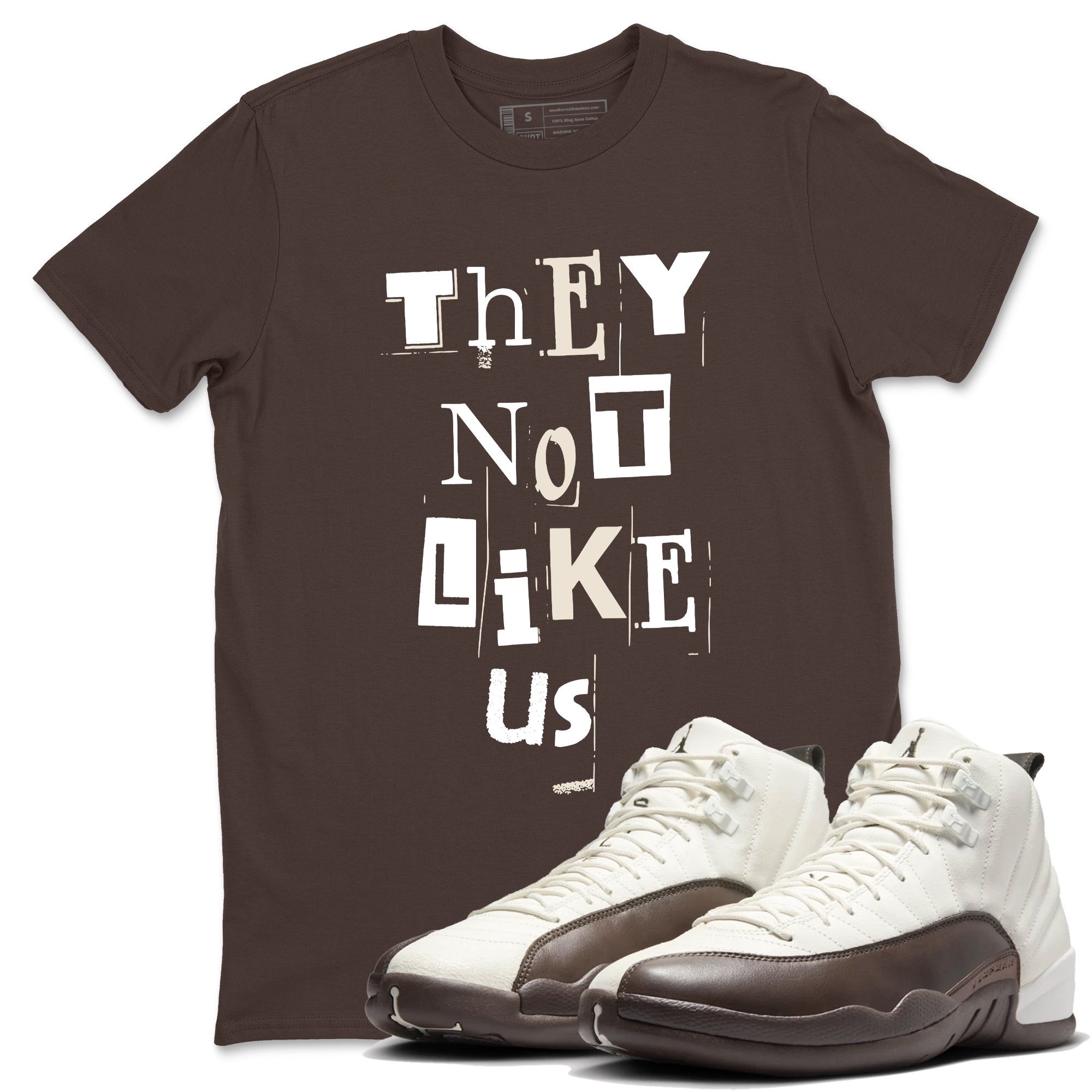 Vintage They Not Like Us snkmatch Tees - Air Jordan 12 Baroque Brown