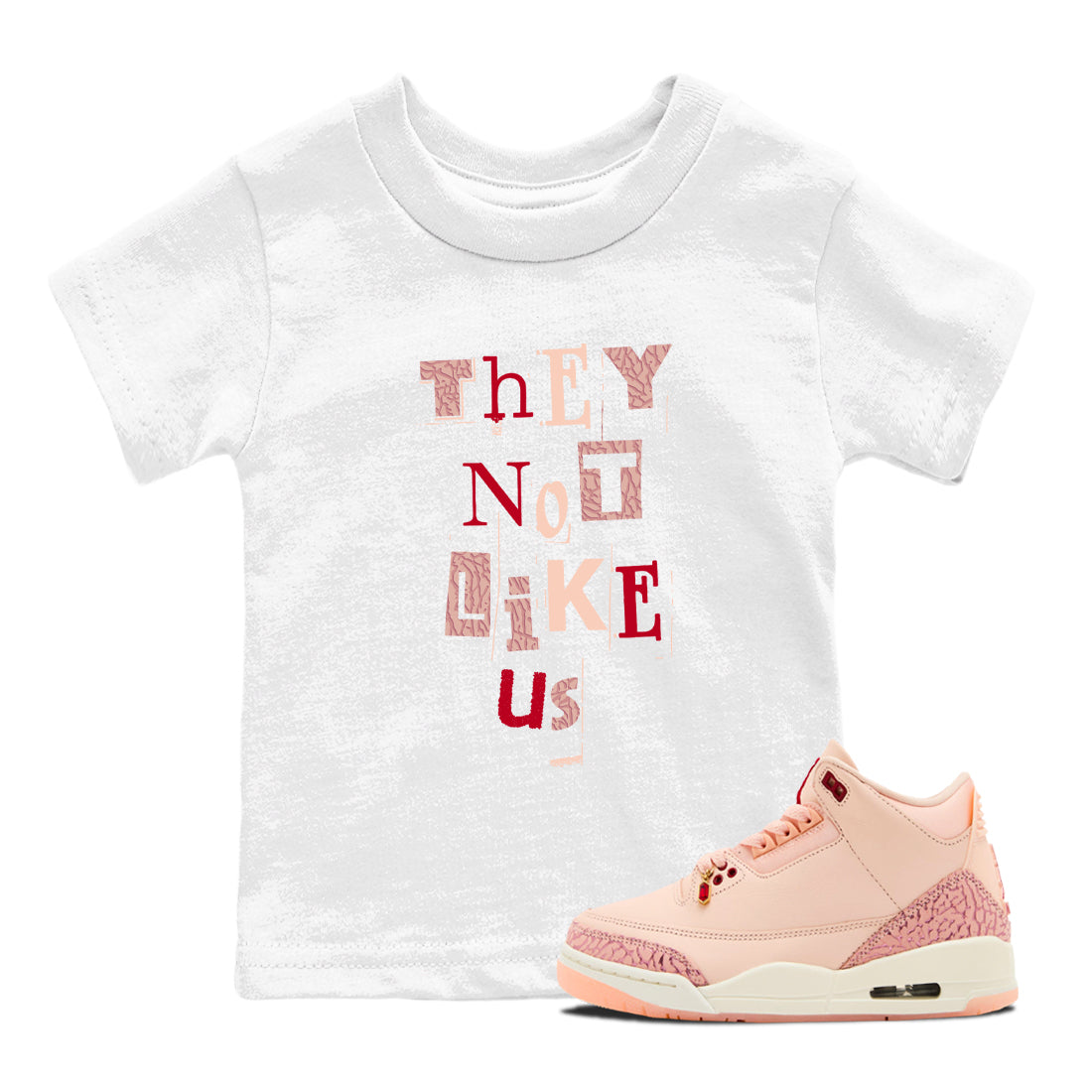 Vintage They Not Like Us snkmatch Tees Kids - Air Jordan 3 Valentines Day