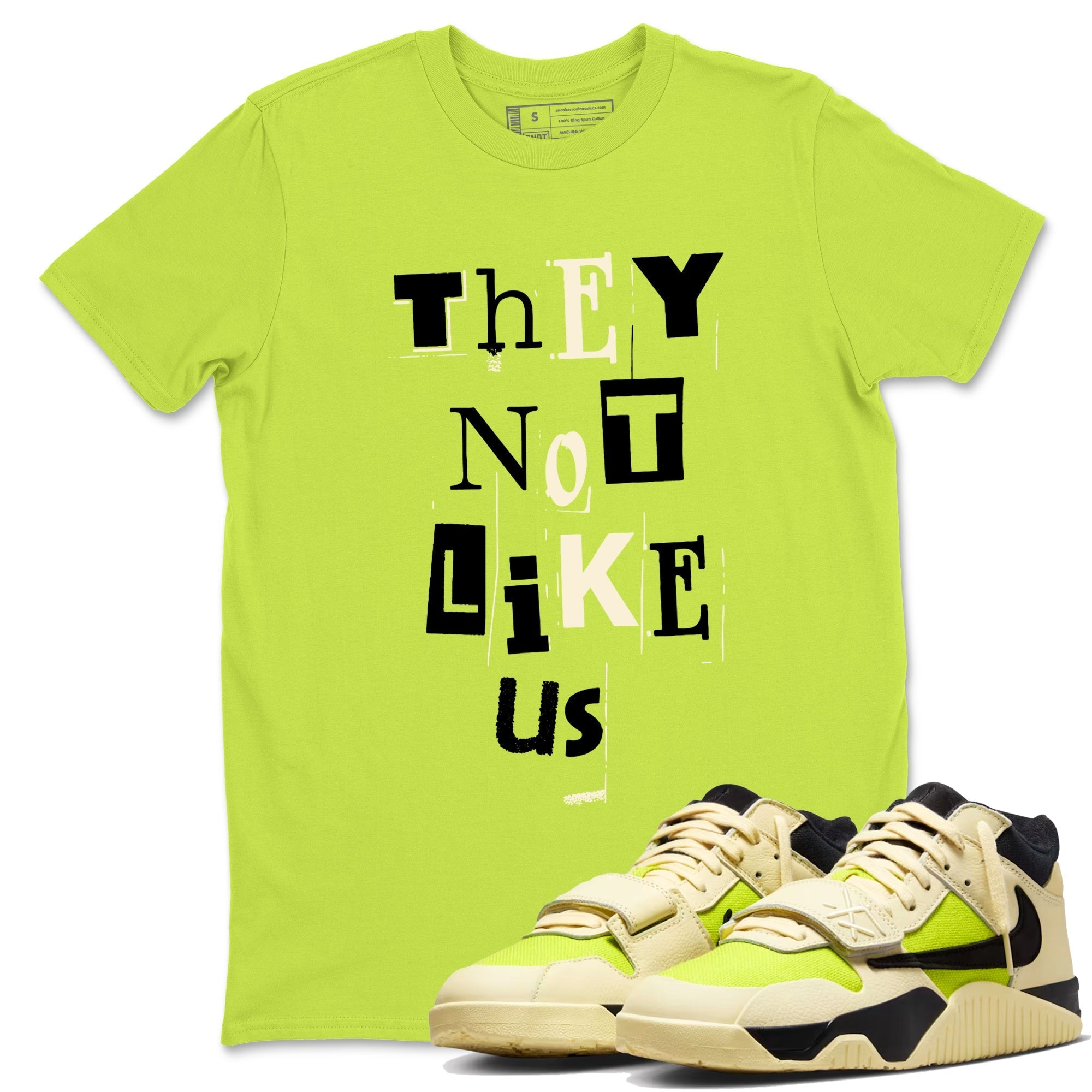 Vintage They Not Like Us snkmatch Tees - Jordan Jumpman Jack Travis Scott Bright Cactus