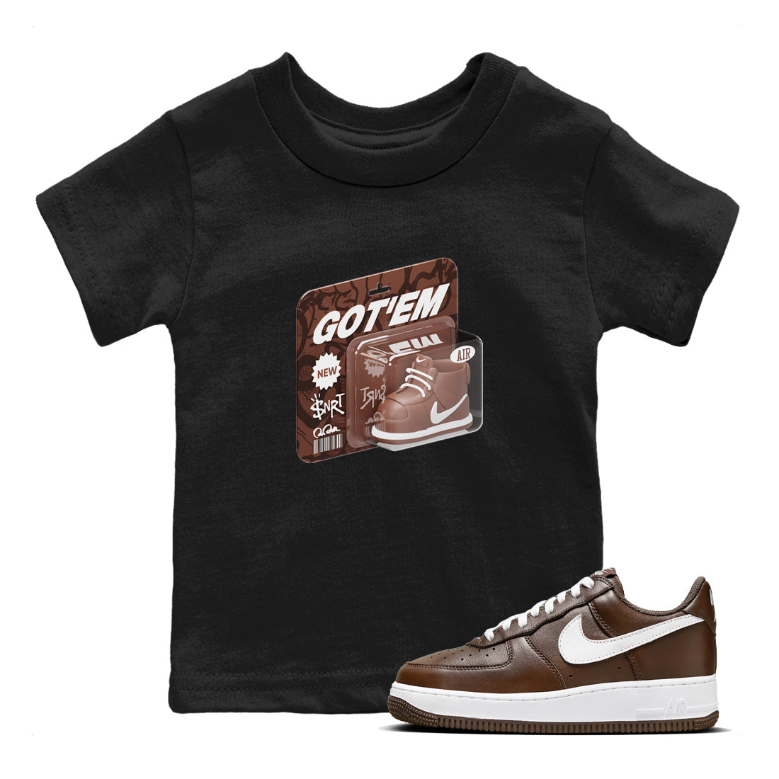 Vintage Toy Packaging snkmatch Tee Kids - Air Force 1 Chocolate
