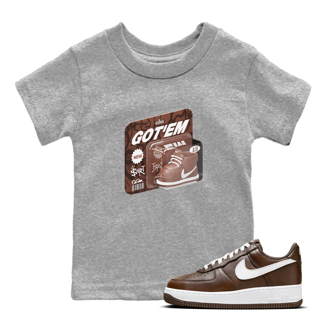 Vintage Toy Packaging snkmatch Tee Kids - Air Force 1 Chocolate