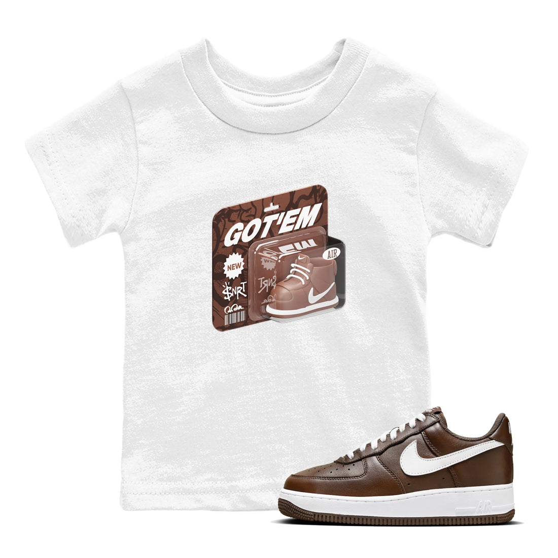 Vintage Toy Packaging snkmatch Tee Kids - Air Force 1 Chocolate
