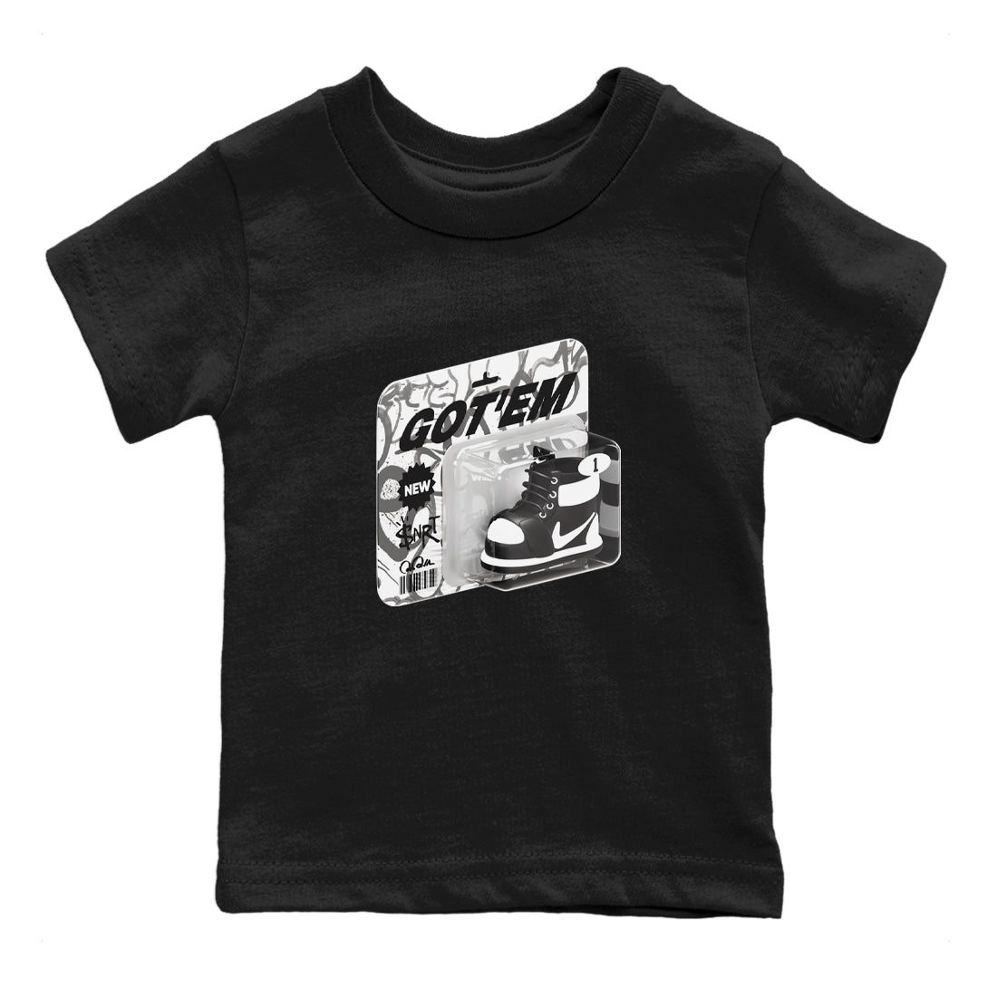 Vintage Toy Packaging snkmatch Tees Kids - Air Jordan 1 Black White