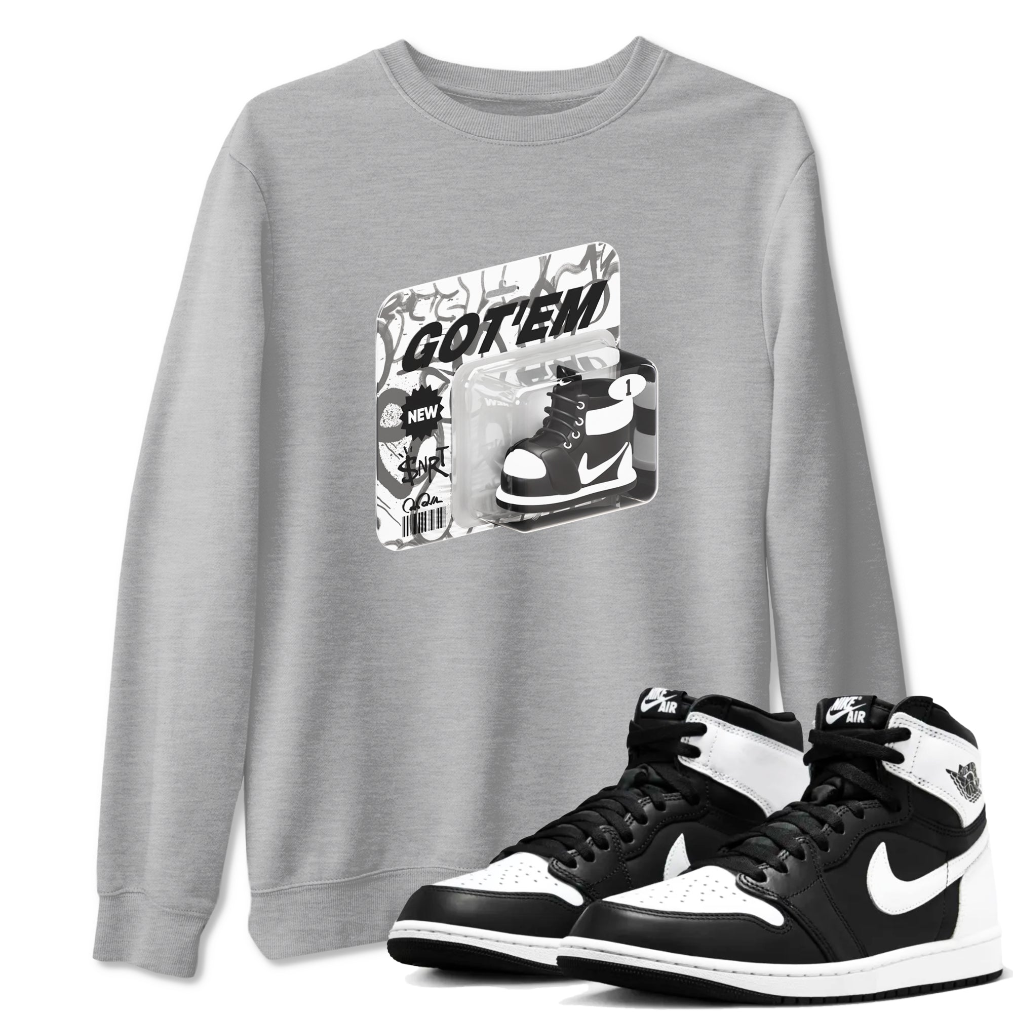 Vintage Toy Packaging snkmatch Tees - Air Jordan 1 Black White