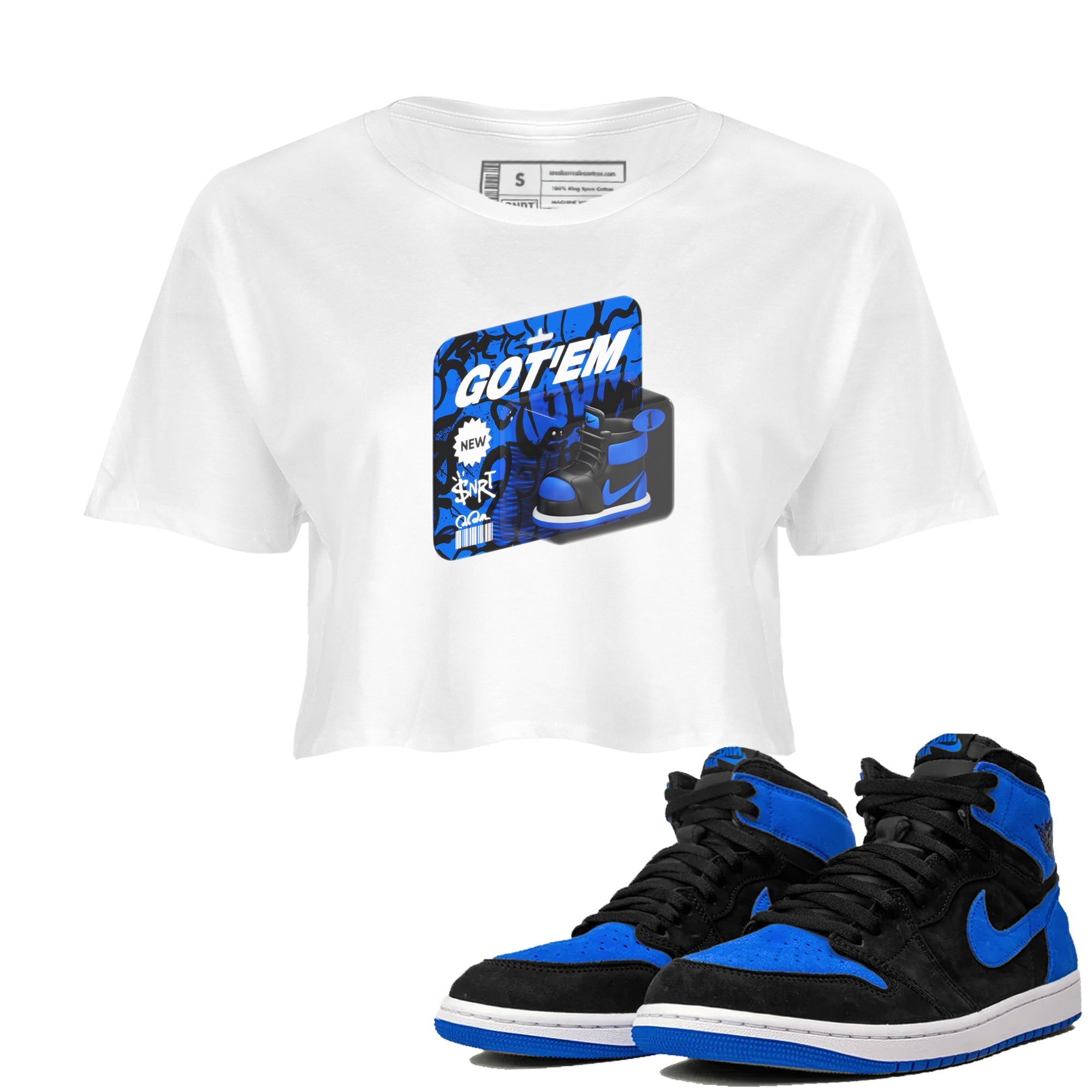 Vintage Toy Packaging snkmatch Women's Top - Air Jordan 1 Royal Reimagined