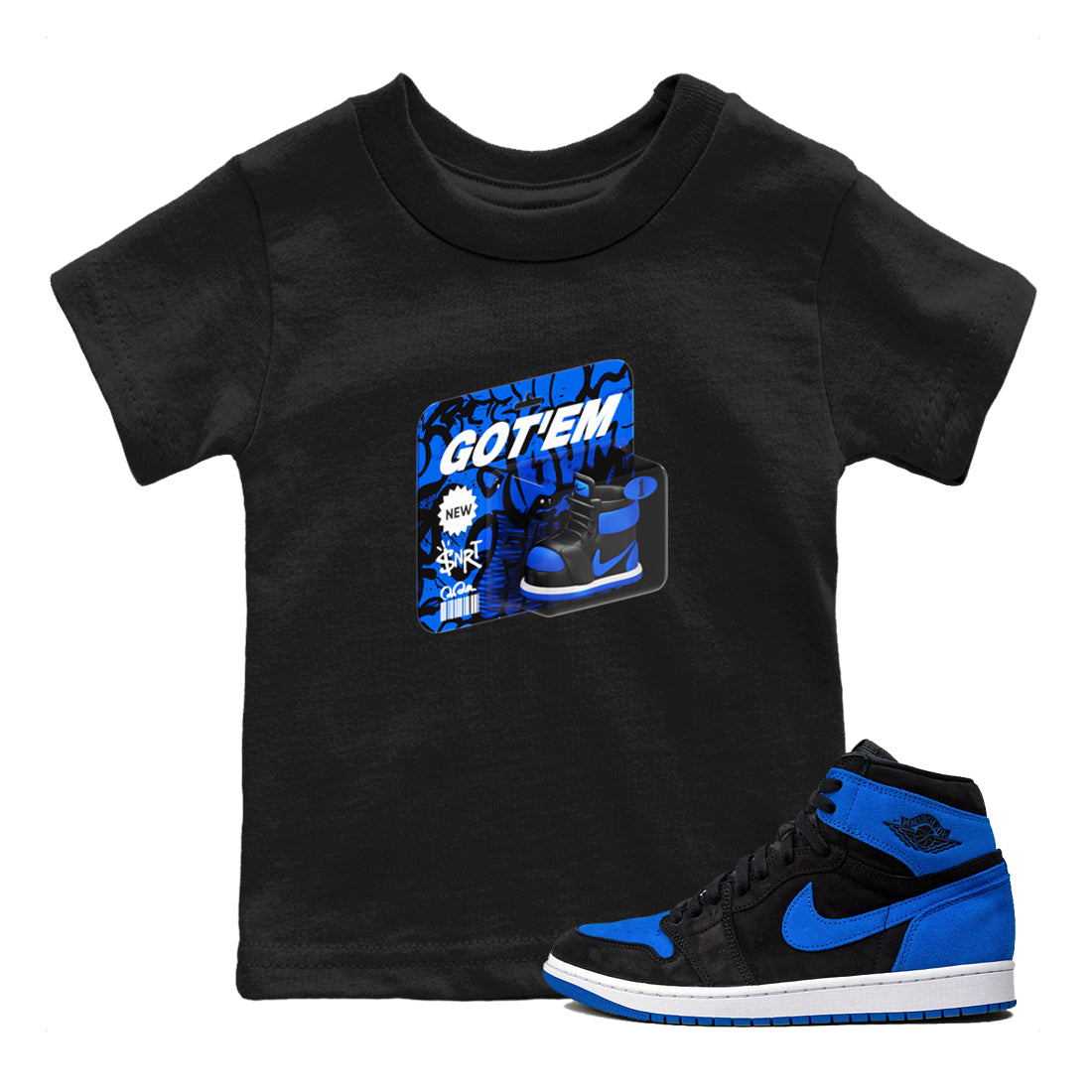 Vintage Toy Packaging snkmatch Tee Kids - Air Jordan 1 Royal Reimagined