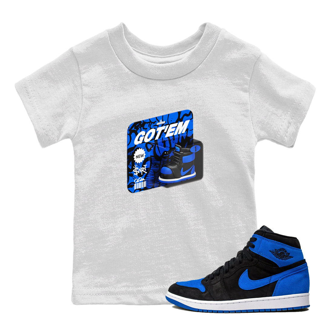 Vintage Toy Packaging snkmatch Tee Kids - Air Jordan 1 Royal Reimagined
