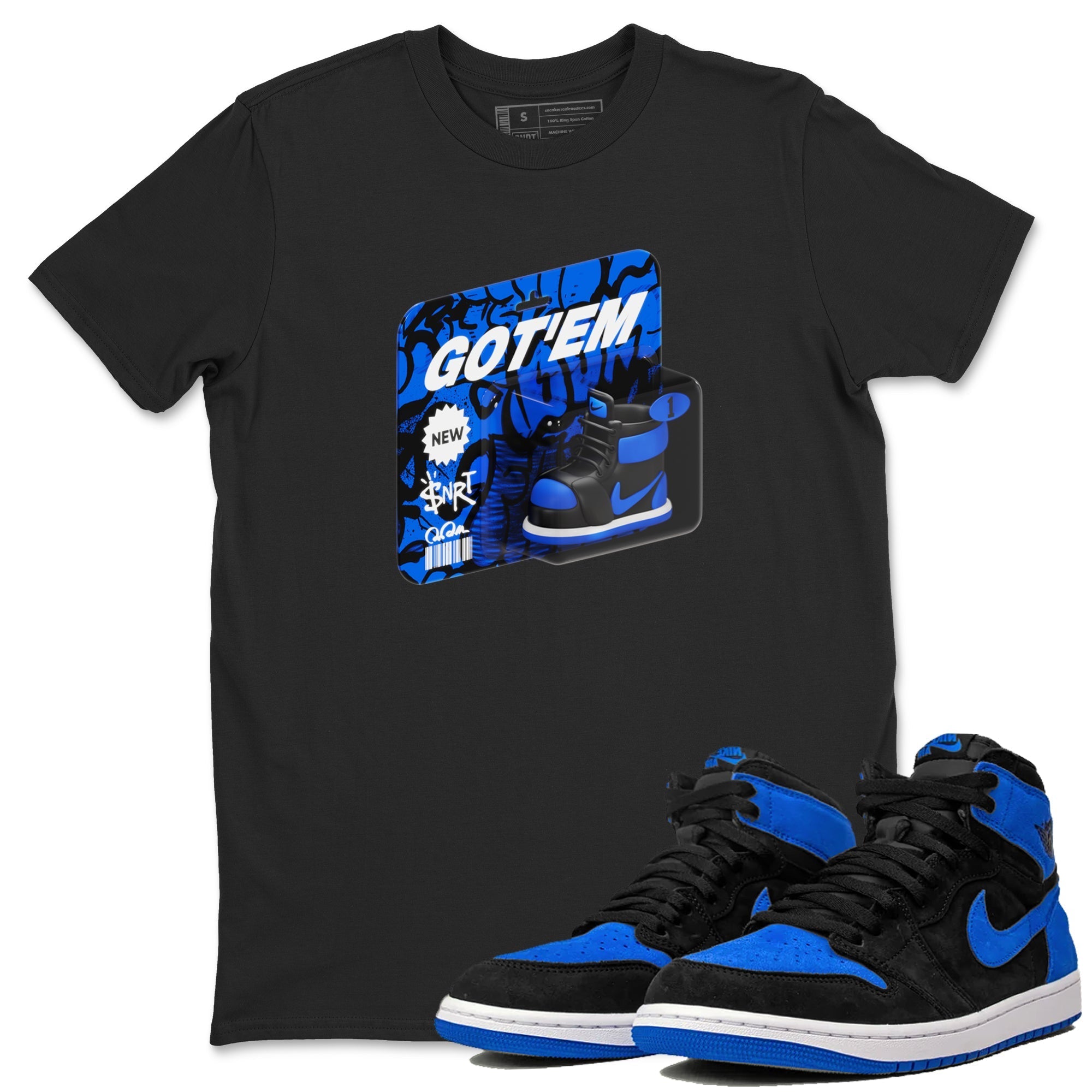 Vintage Toy Packaging snkmatch Tee - Air Jordan 1 Royal Reimagined